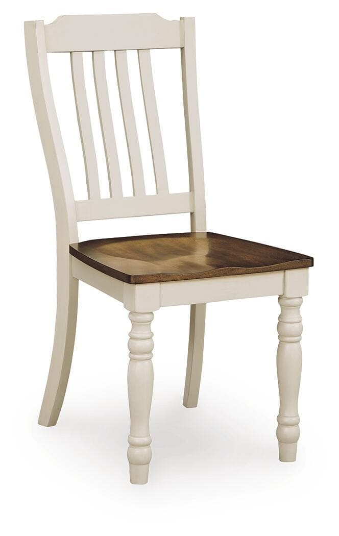 Mellintine Dining Chair — White & Brown/Beige — view 3