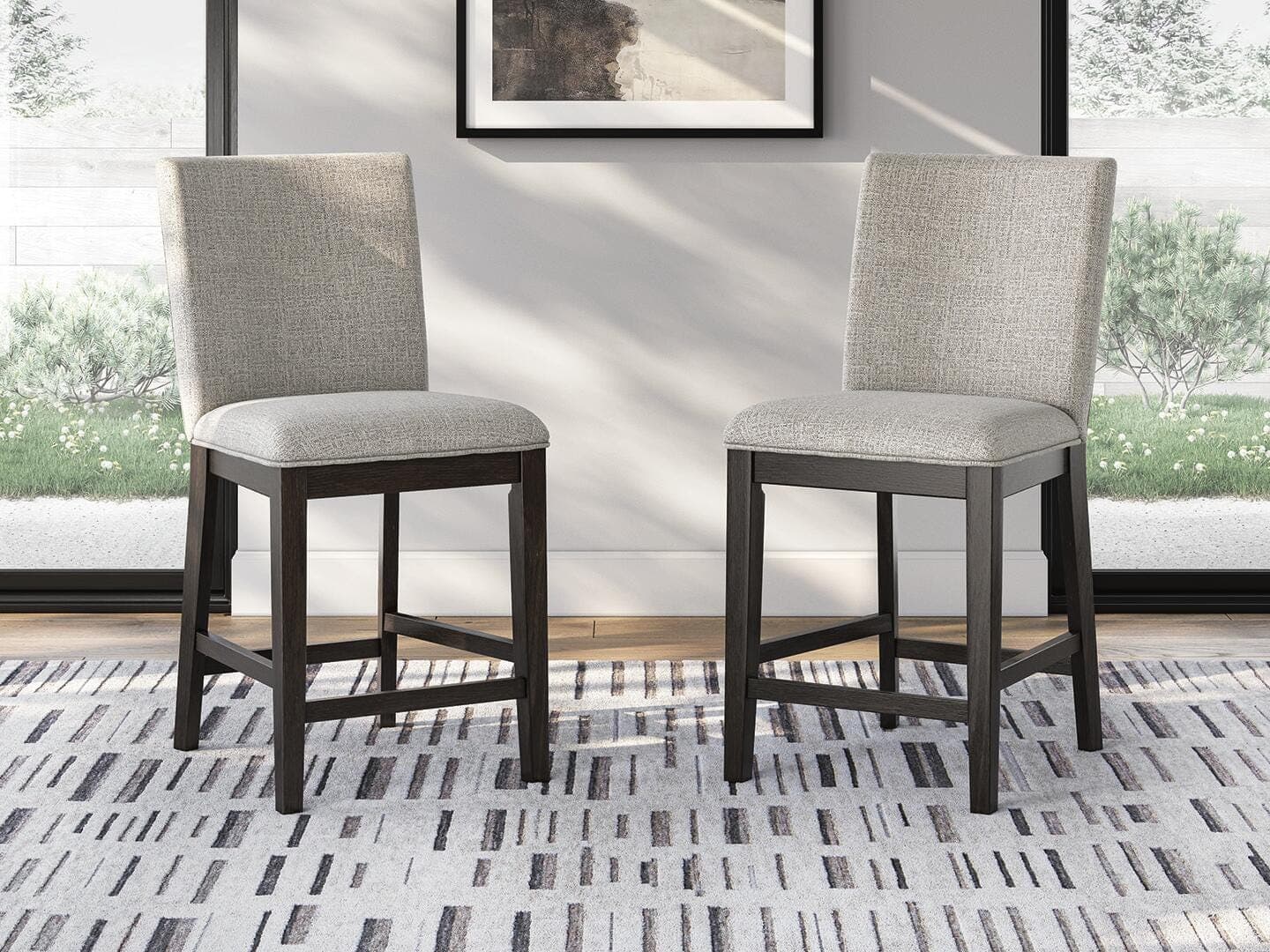 Neymorton Counter Height Barstool — Black/Gray — view 2