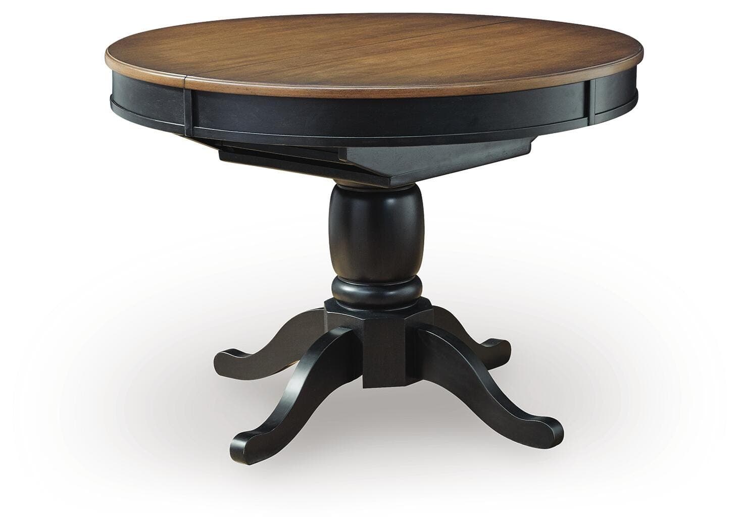 Loganeer Dining Butterfly Extension Table — Black/Gray & Brown/Beige — view 4