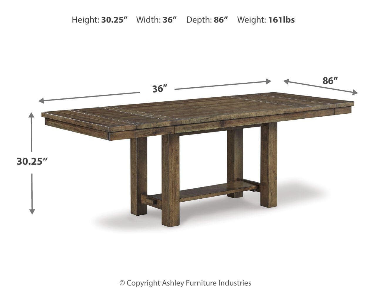 Moriville Dining Extension Table — Brown/Beige — view 4
