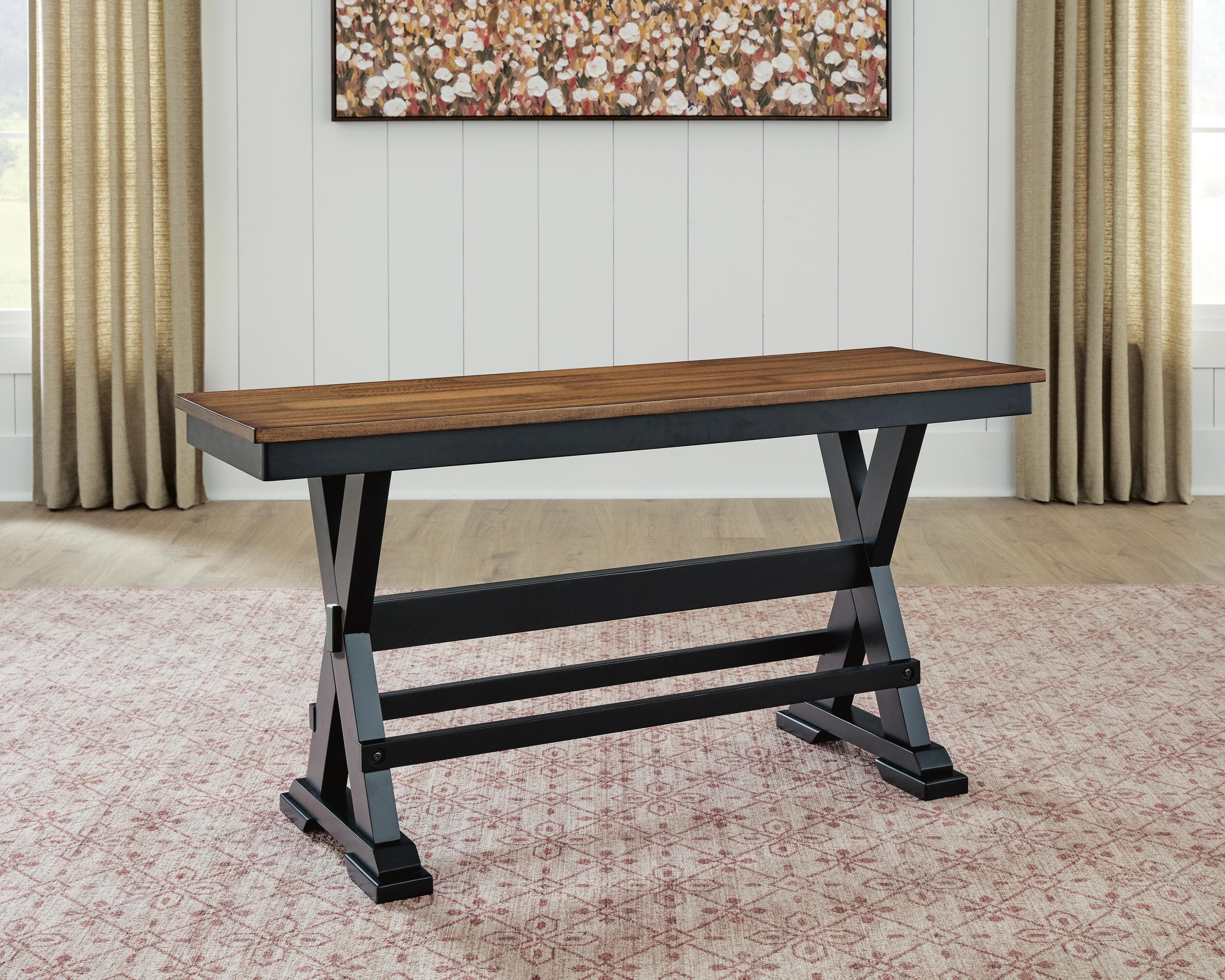 Wildenauer 48" Counter Height Bench — Black/Gray & Brown/Beige — view 2
