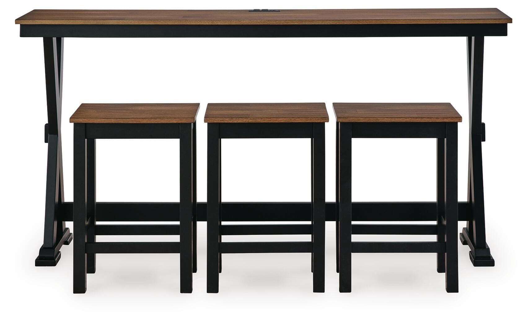 Wildenauer Counter Height Dining Table and 3 Barstools Set — Black/Gray & Brown/Beige — view 3