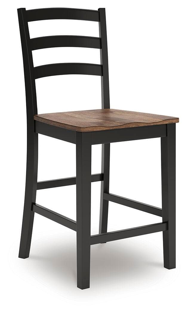 Wildenauer Counter Height Barstool — Black/Gray & Brown/Beige — view 3