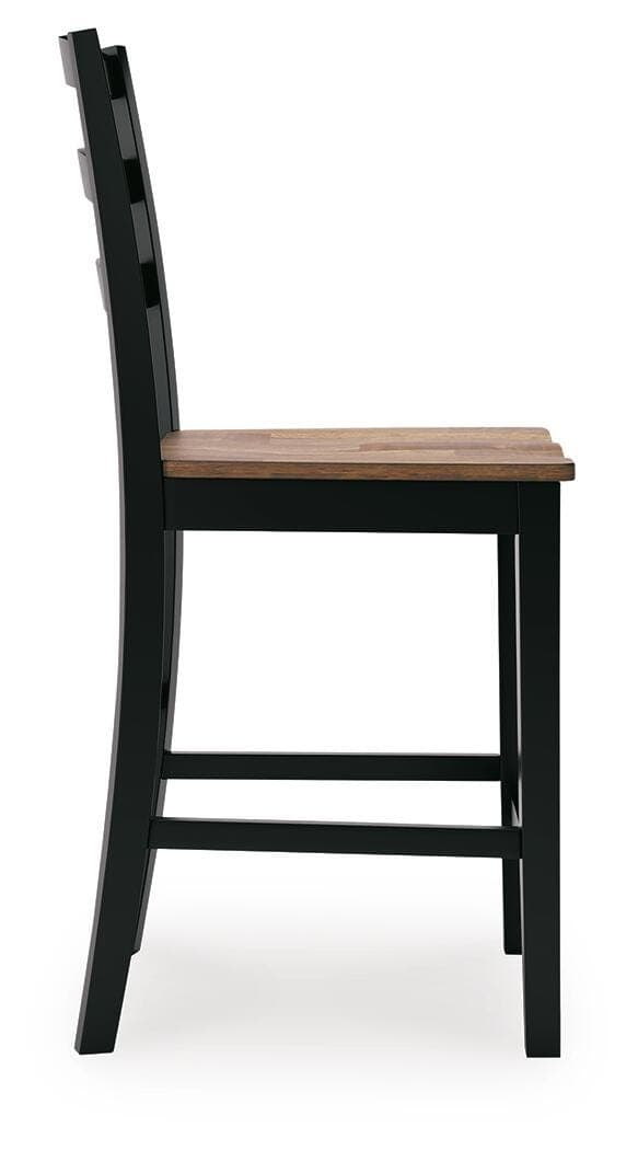 Wildenauer Counter Height Barstool — Black/Gray & Brown/Beige — view 6
