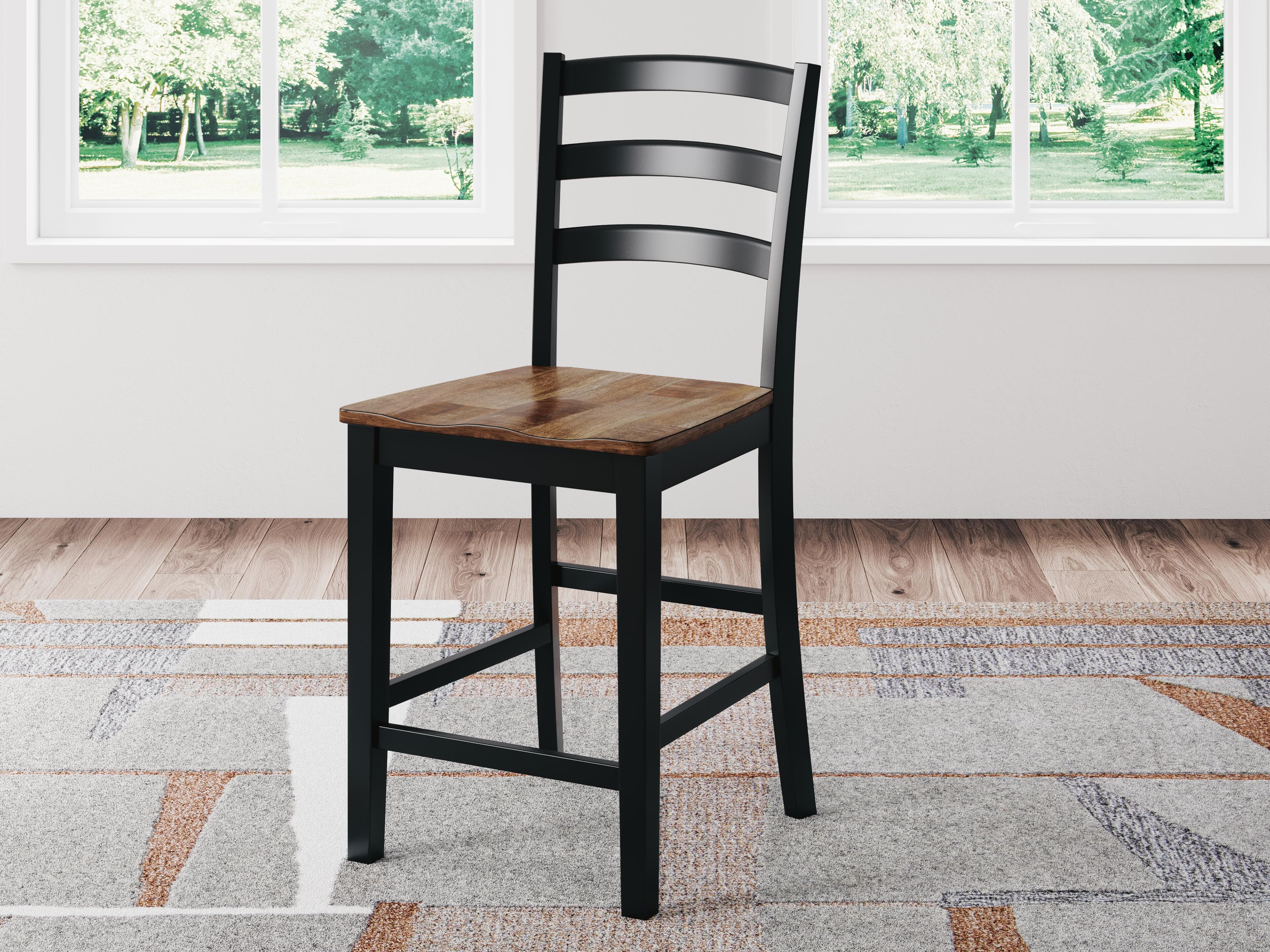 Wildenauer Counter Height Barstool — Black/Gray & Brown/Beige — view 2