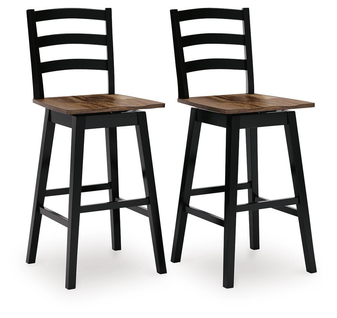 Wildenauer Bar Height Bar Stool — Black/Gray & Brown/Beige — view 3