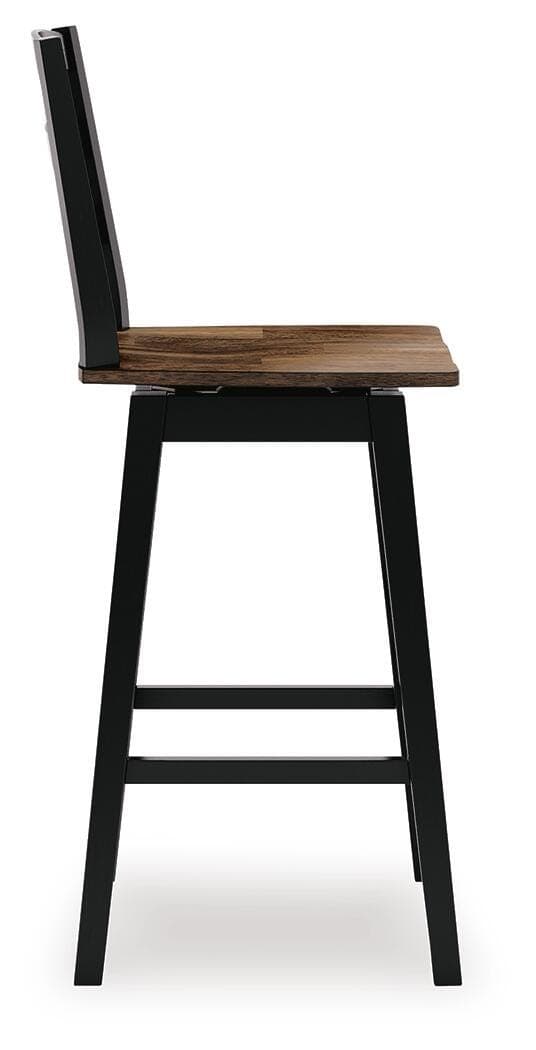 Wildenauer Bar Height Bar Stool — Black/Gray & Brown/Beige — view 5