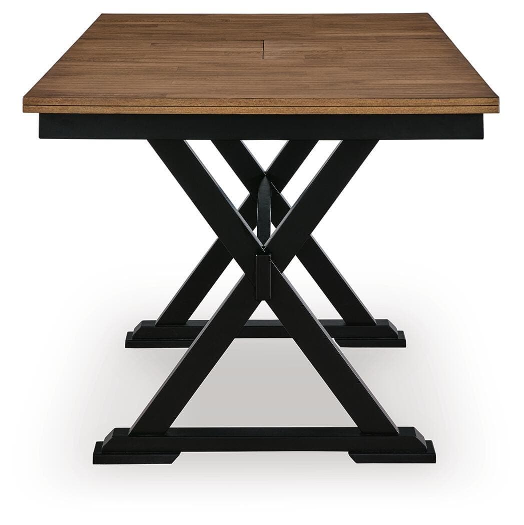 Wildenauer Counter Height Butterfly Extension Table — Black/Gray & Brown/Beige — view 4