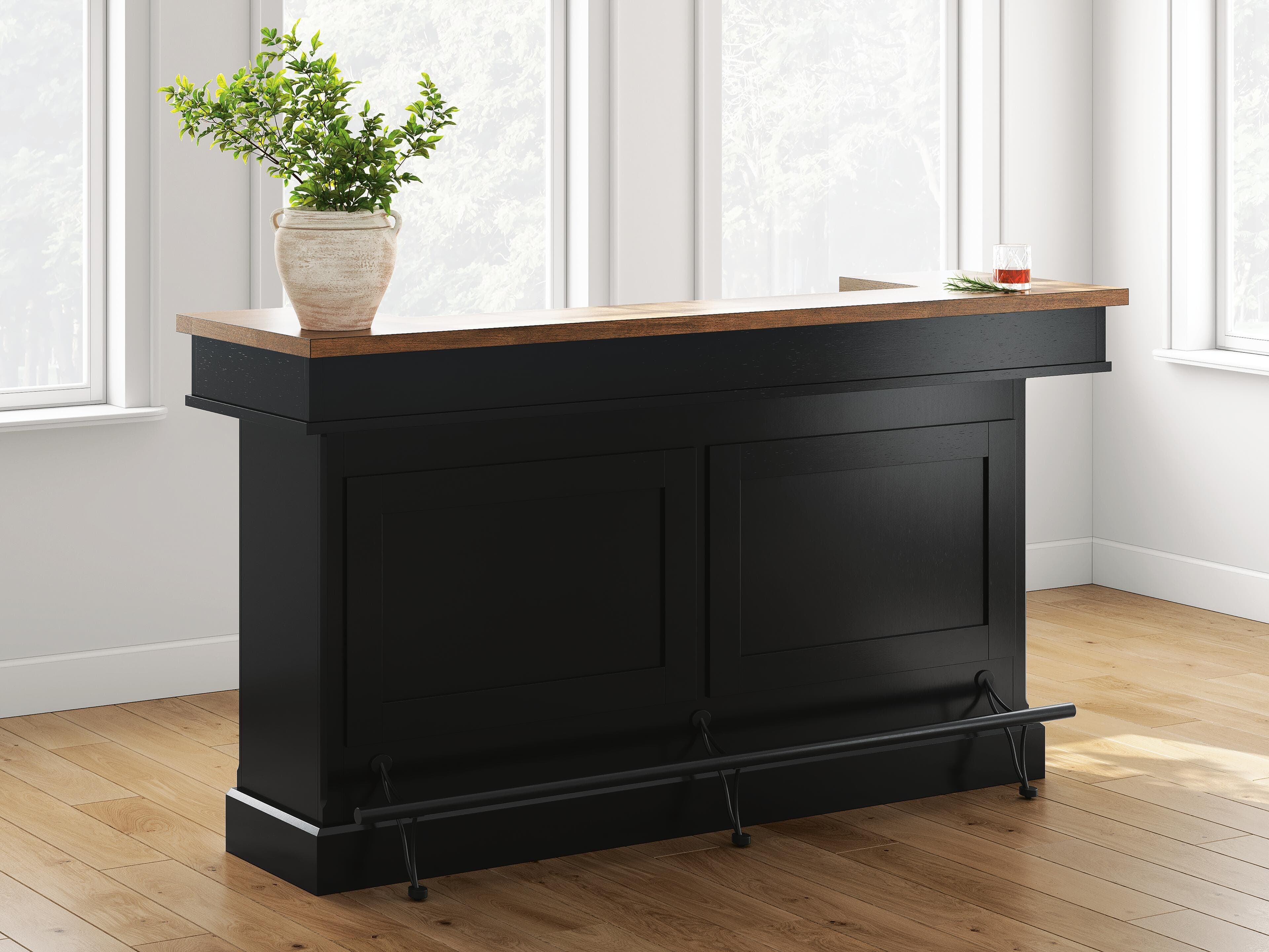 Wildenauer 78" Bar — Black/Gray & Brown/Beige — view 2