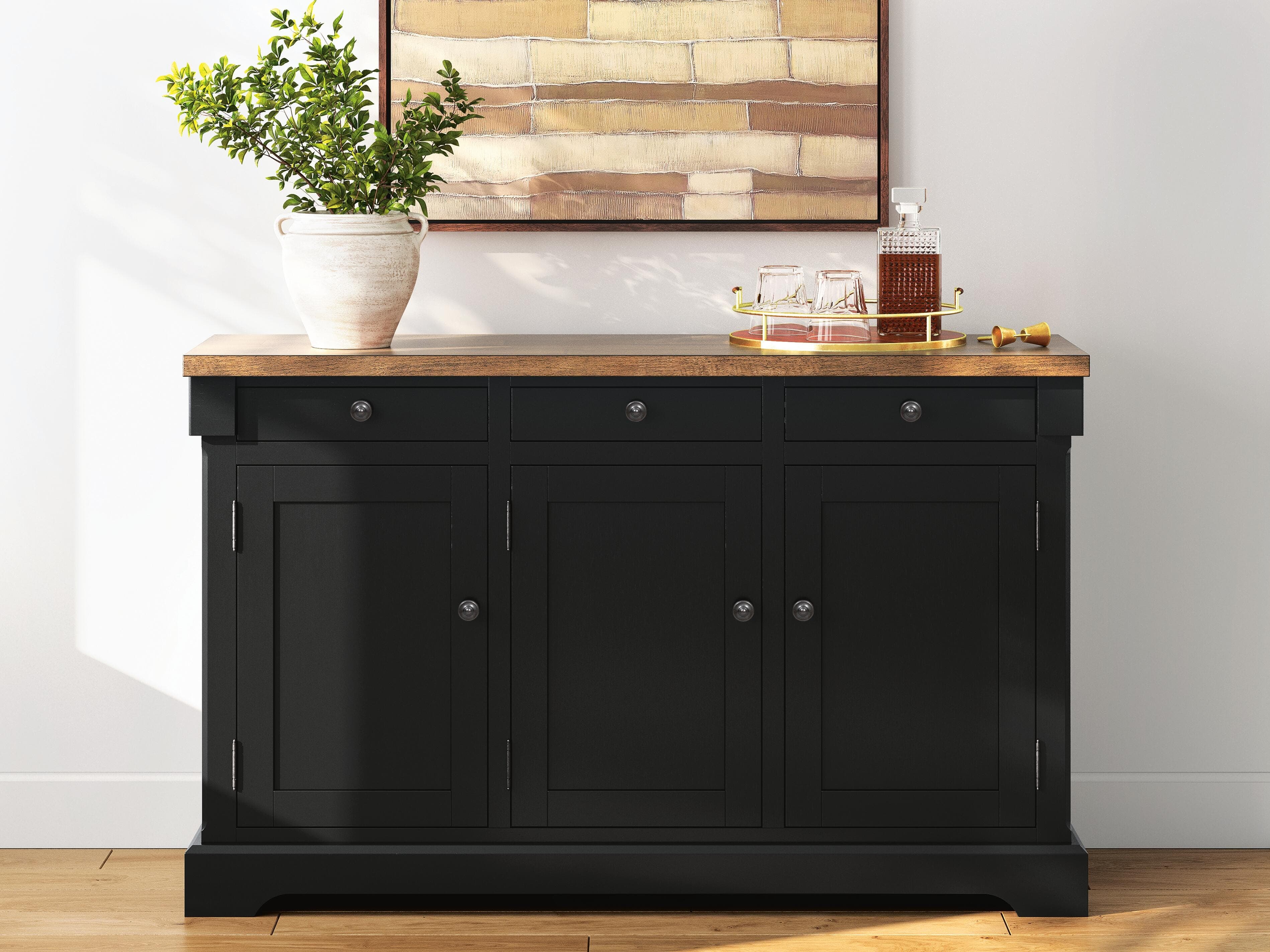 Wildenauer Dining Buffet — Black/Gray & Brown/Beige — view 2