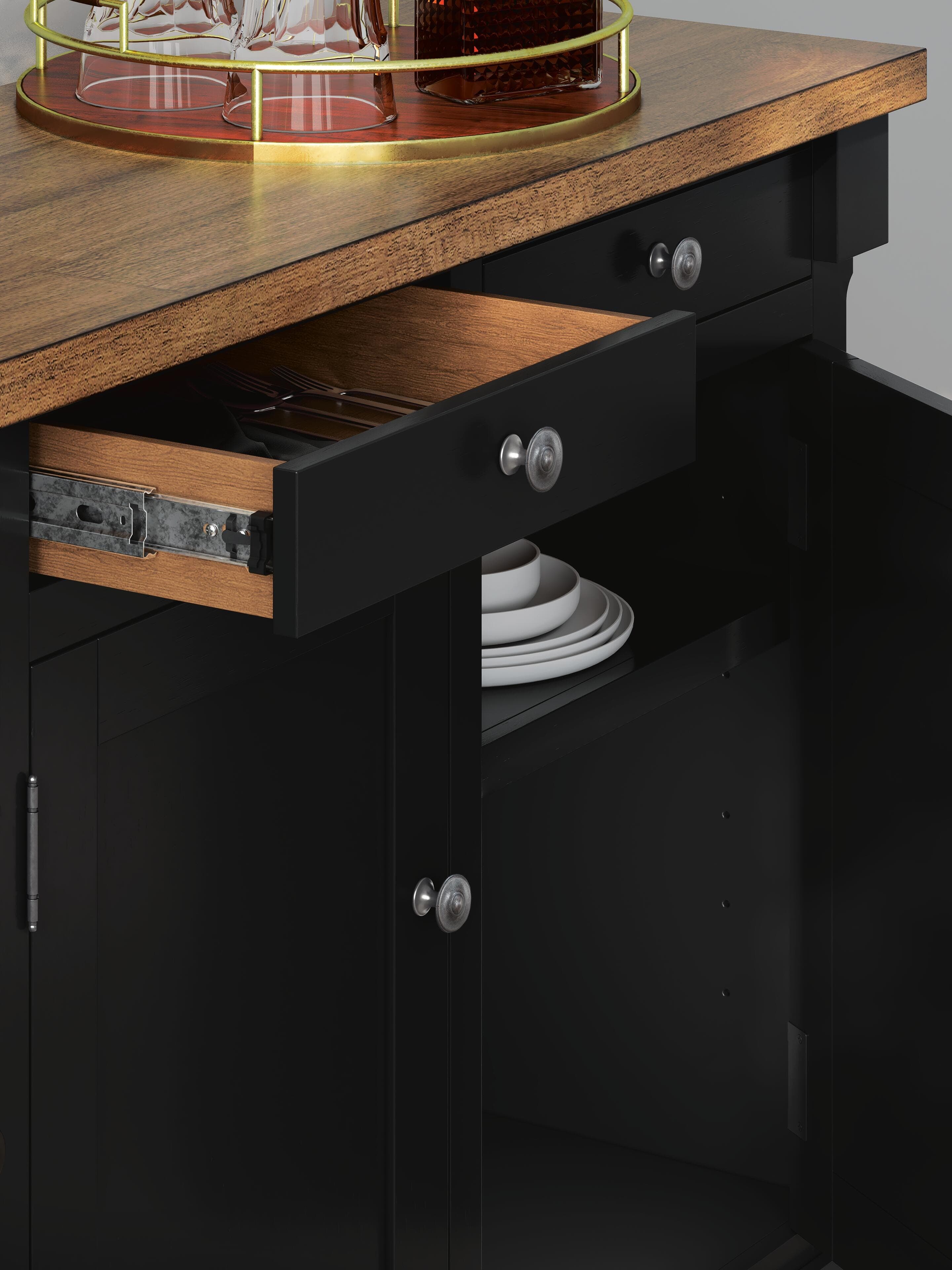 Wildenauer Dining Buffet — Black/Gray & Brown/Beige — view 7