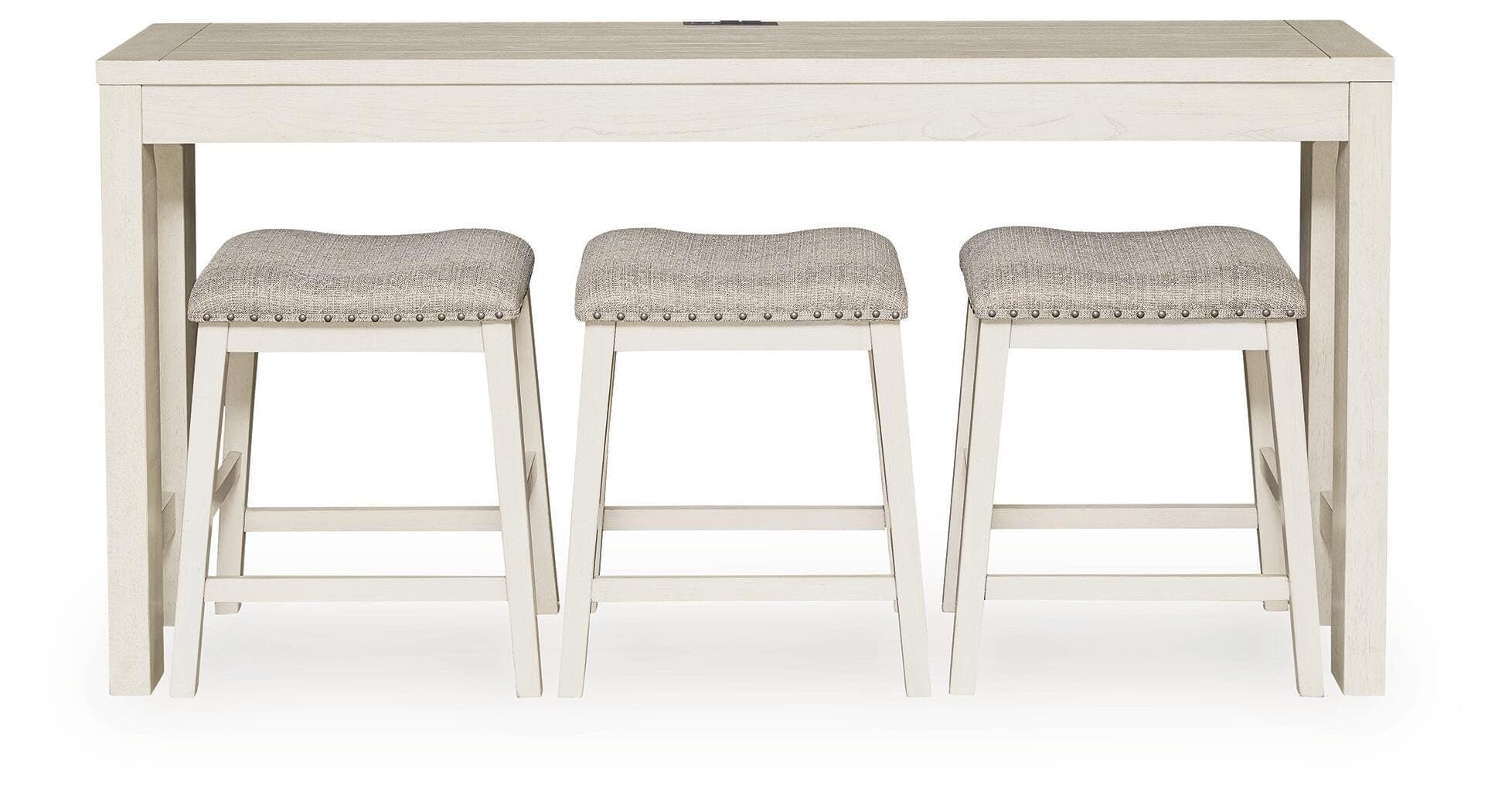 Robbinsdale Counter Height Dining Table and 3 Barstools Set — White — view 3