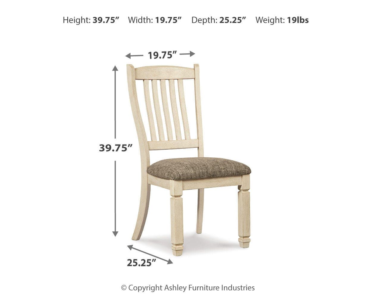 Bolanburg Dining Chair — Brown/Beige & White — view 3