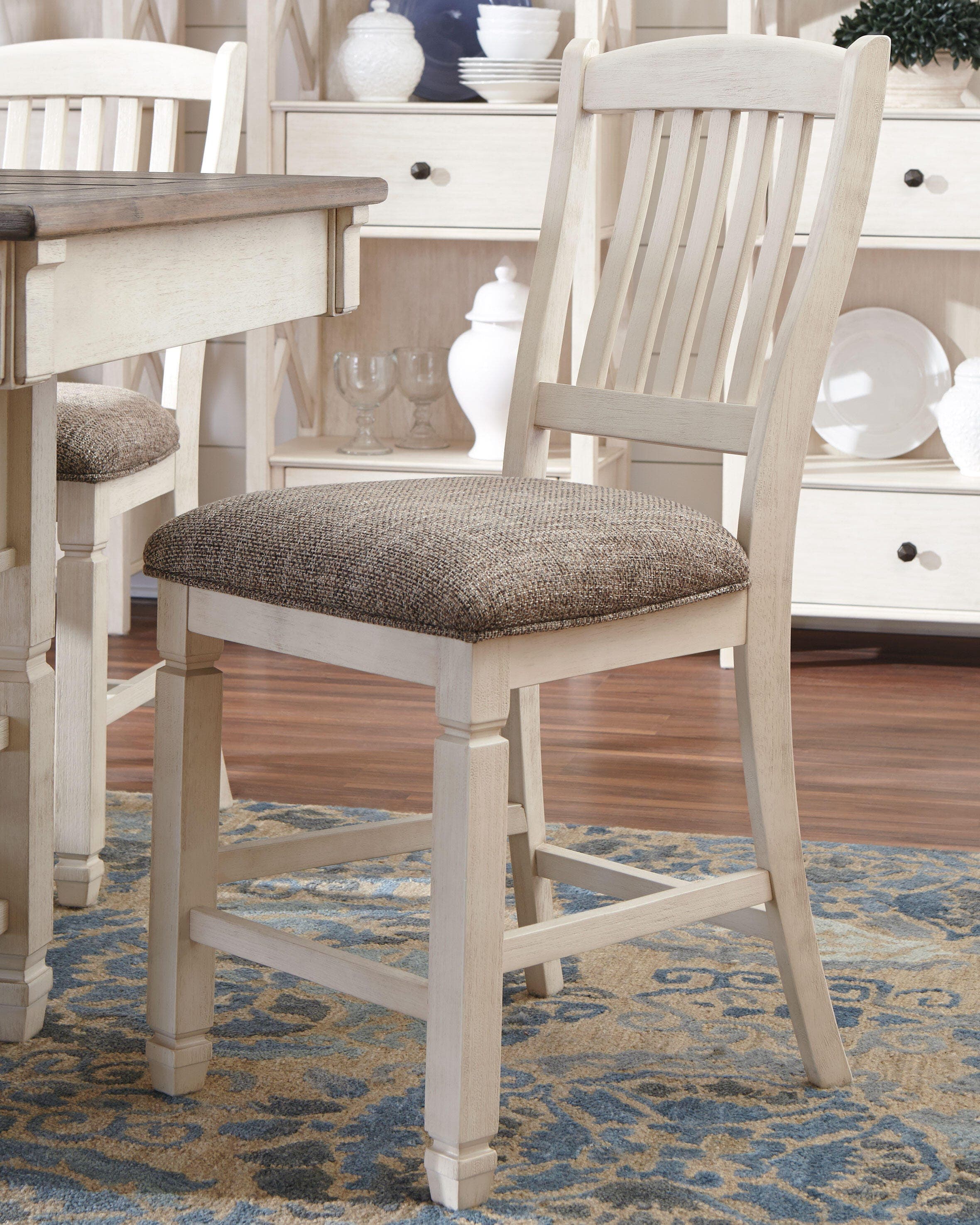 Bolanburg Counter Height Bar Stool — Brown/Beige & White — view 2