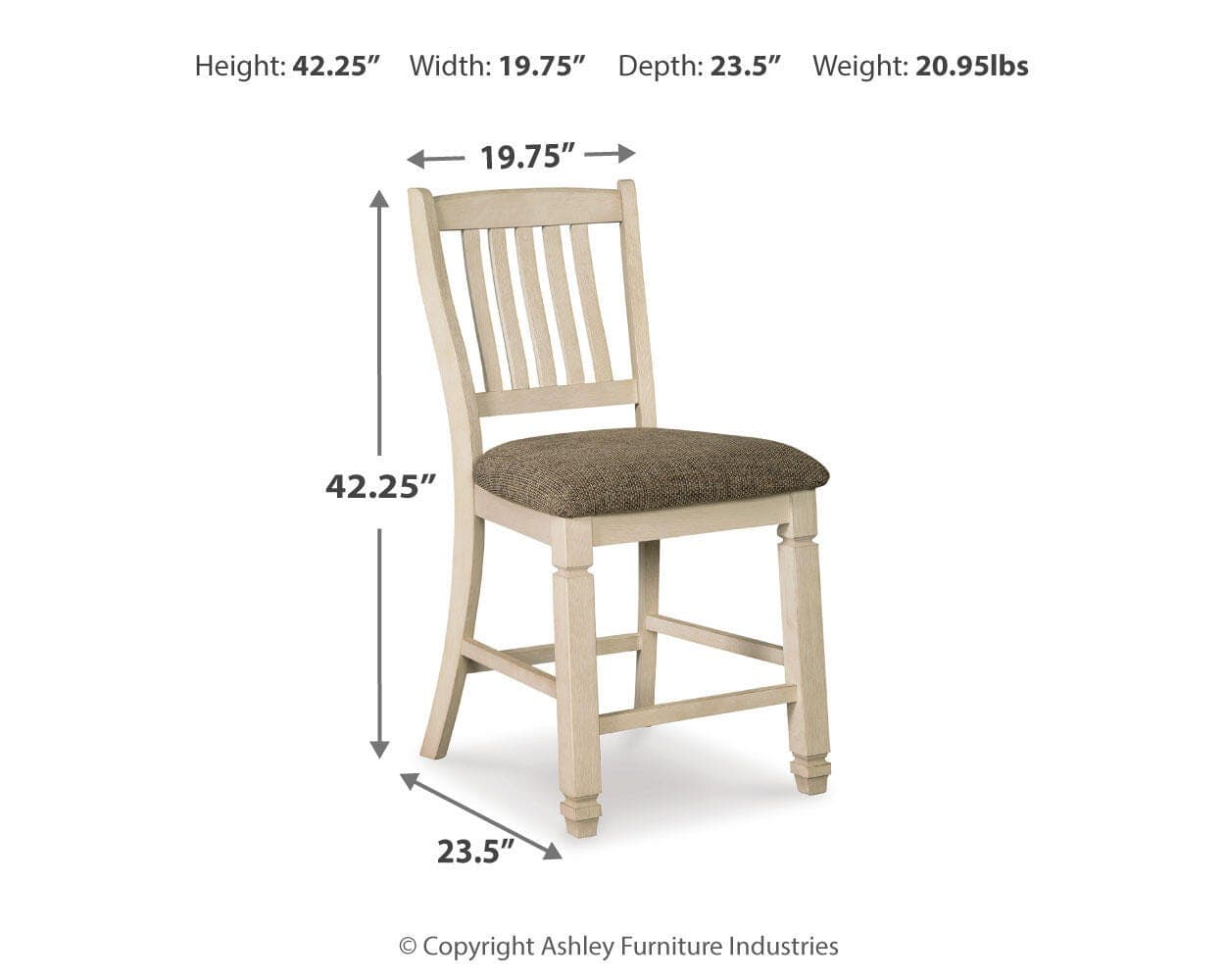 Bolanburg Counter Height Bar Stool — Brown/Beige & White — view 5