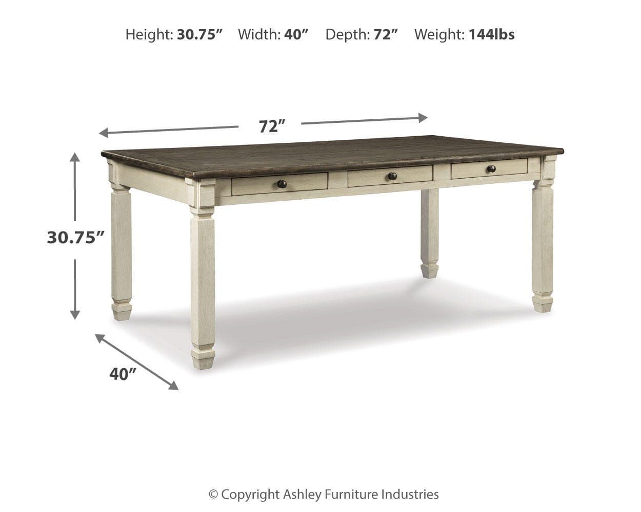 Bolanburg Dining Table — Brown/Beige & White — view 4