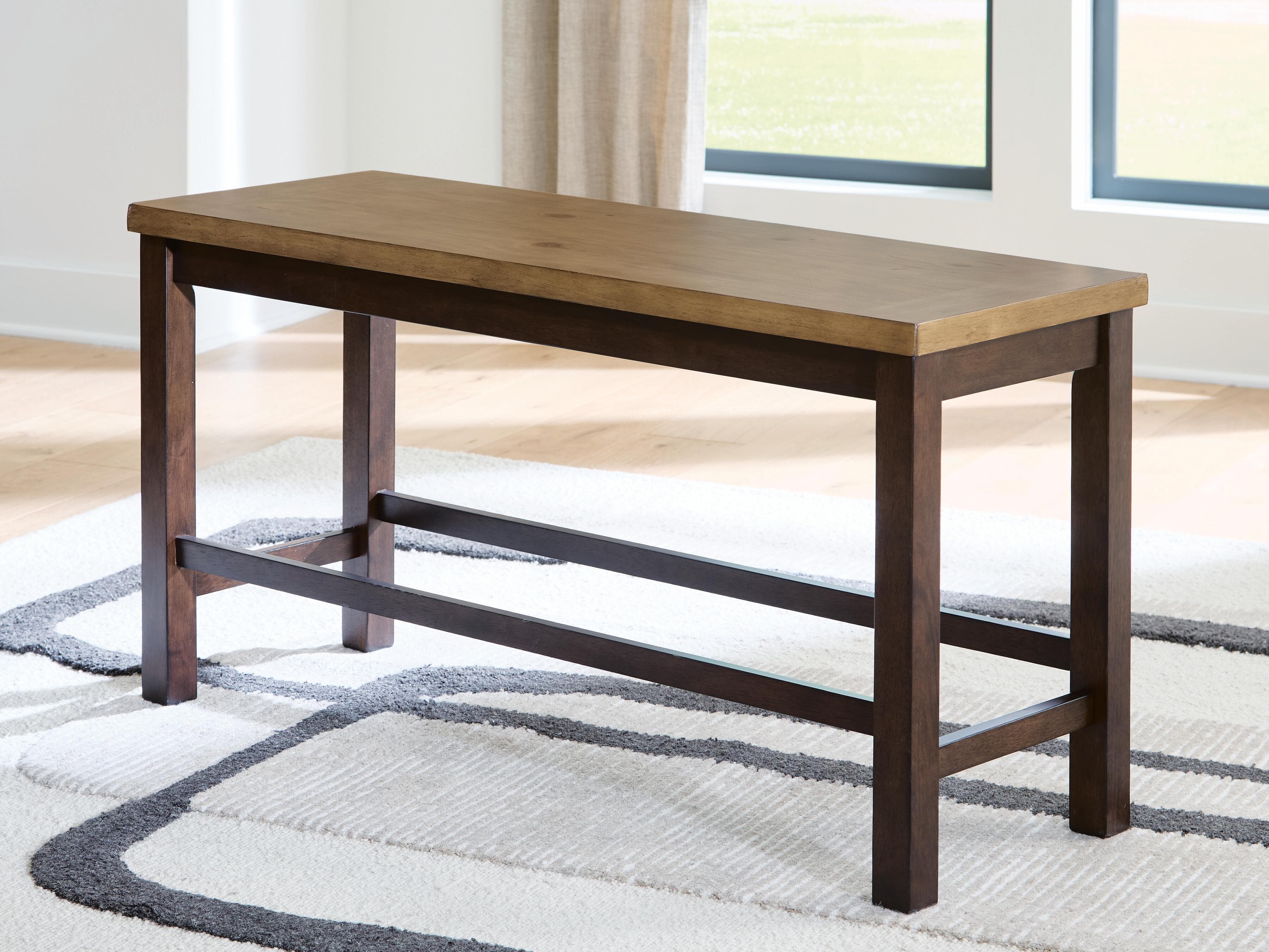 Anixburg Counter Height Dining Bench — Brown/Beige — view 2