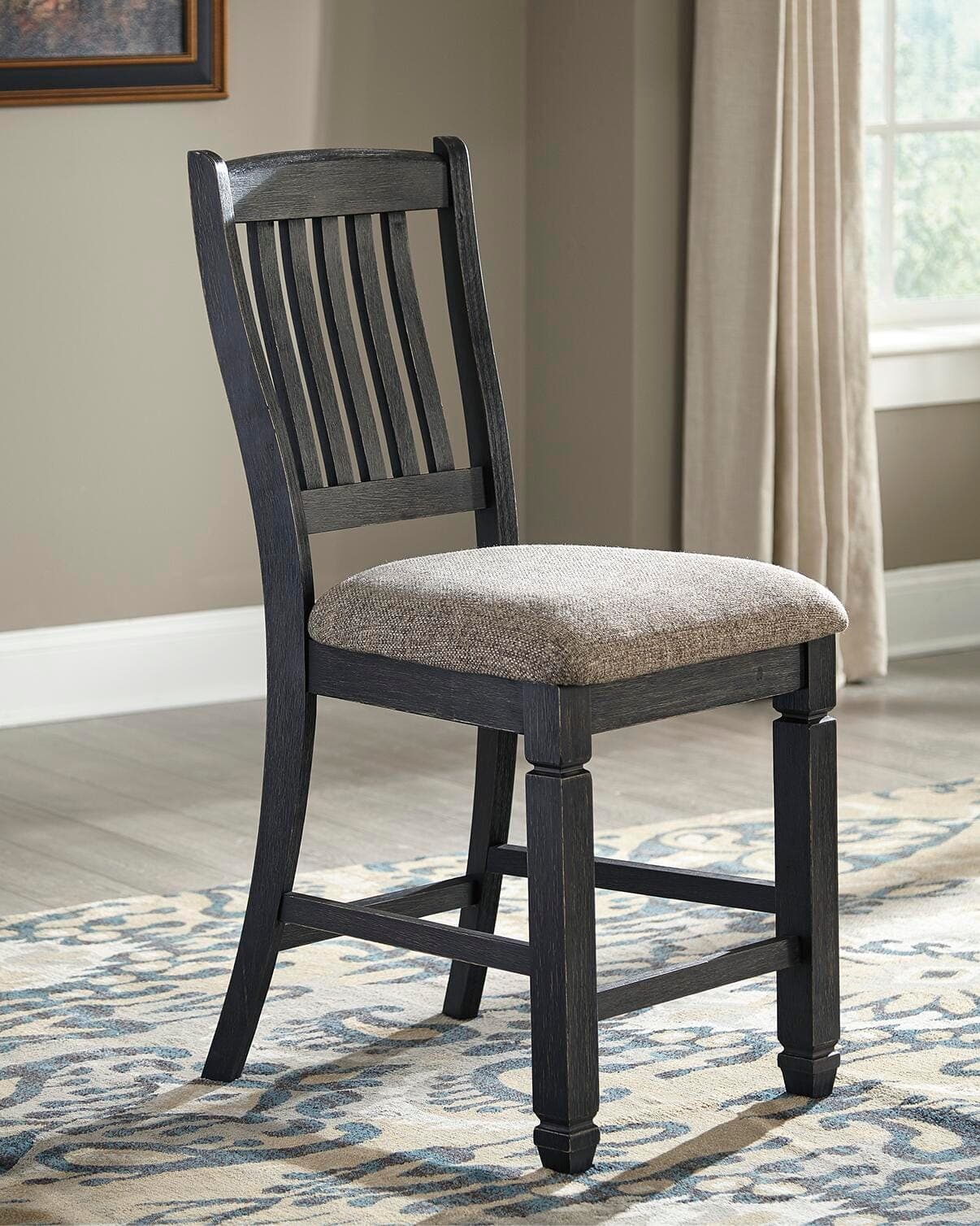 Tyler Creek Counter Height Bar Stool — Black/Gray & Brown/Beige — view 2