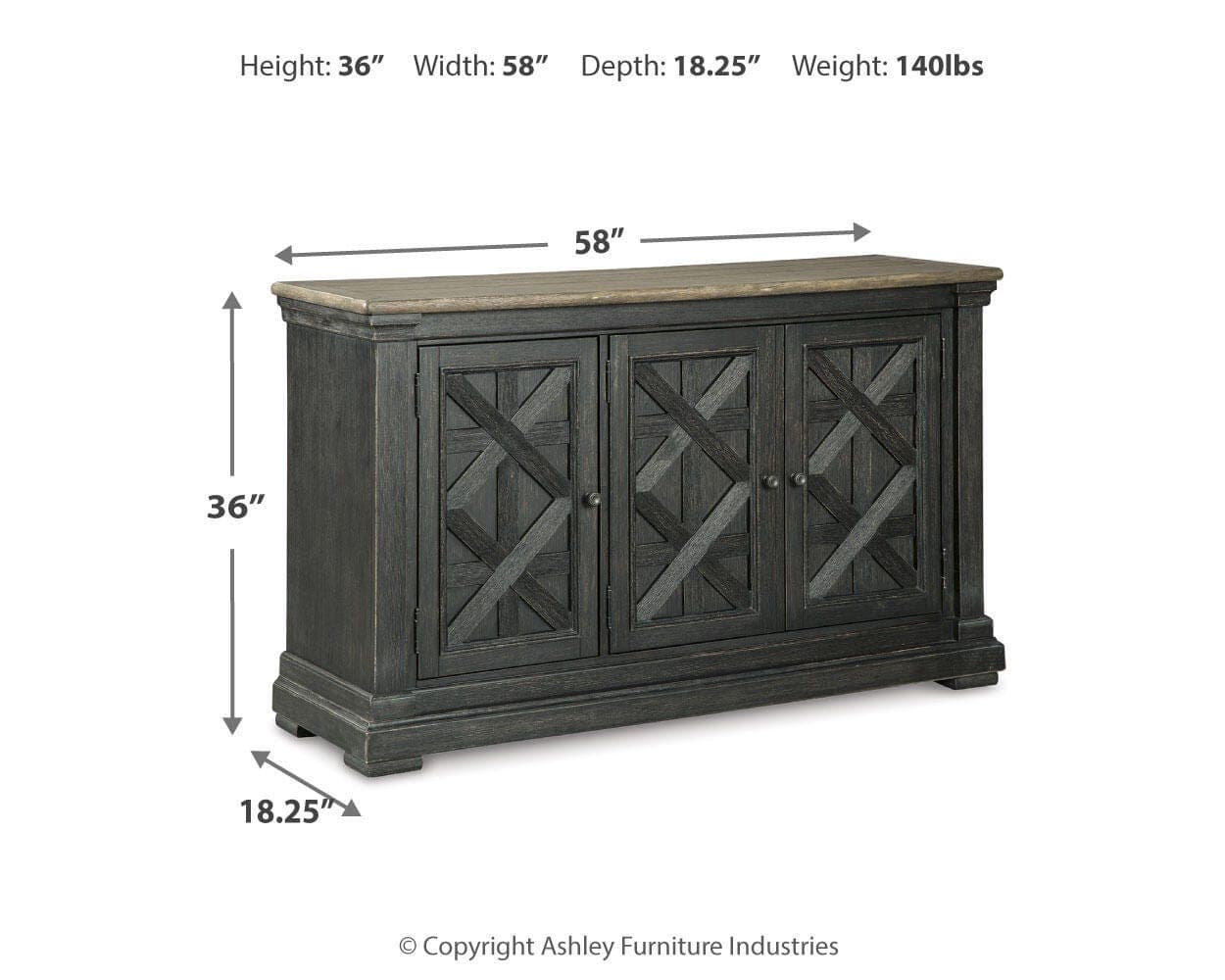 Tyler Creek Dining Server — Black/Gray & Brown/Beige — view 4