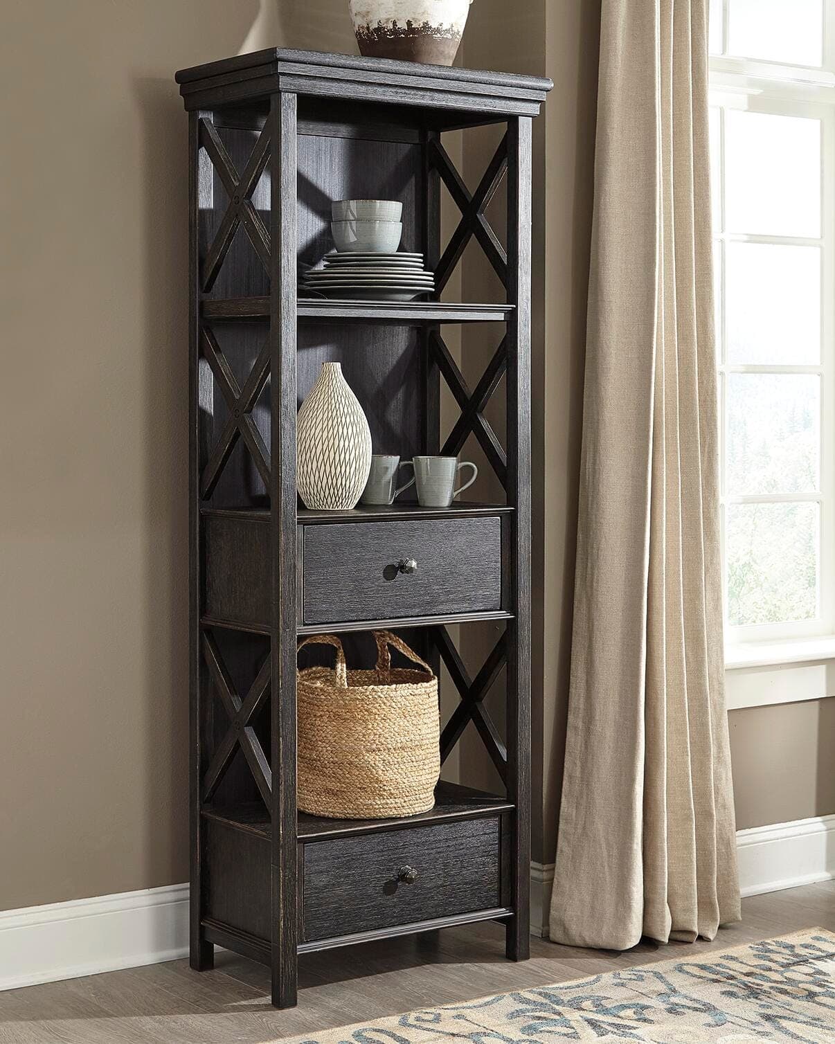 Tyler Creek Display Cabinet — Black/Gray — view 2