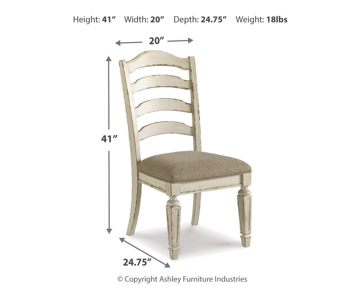 Realyn Dining Chair — White & Brown/Beige — view 6
