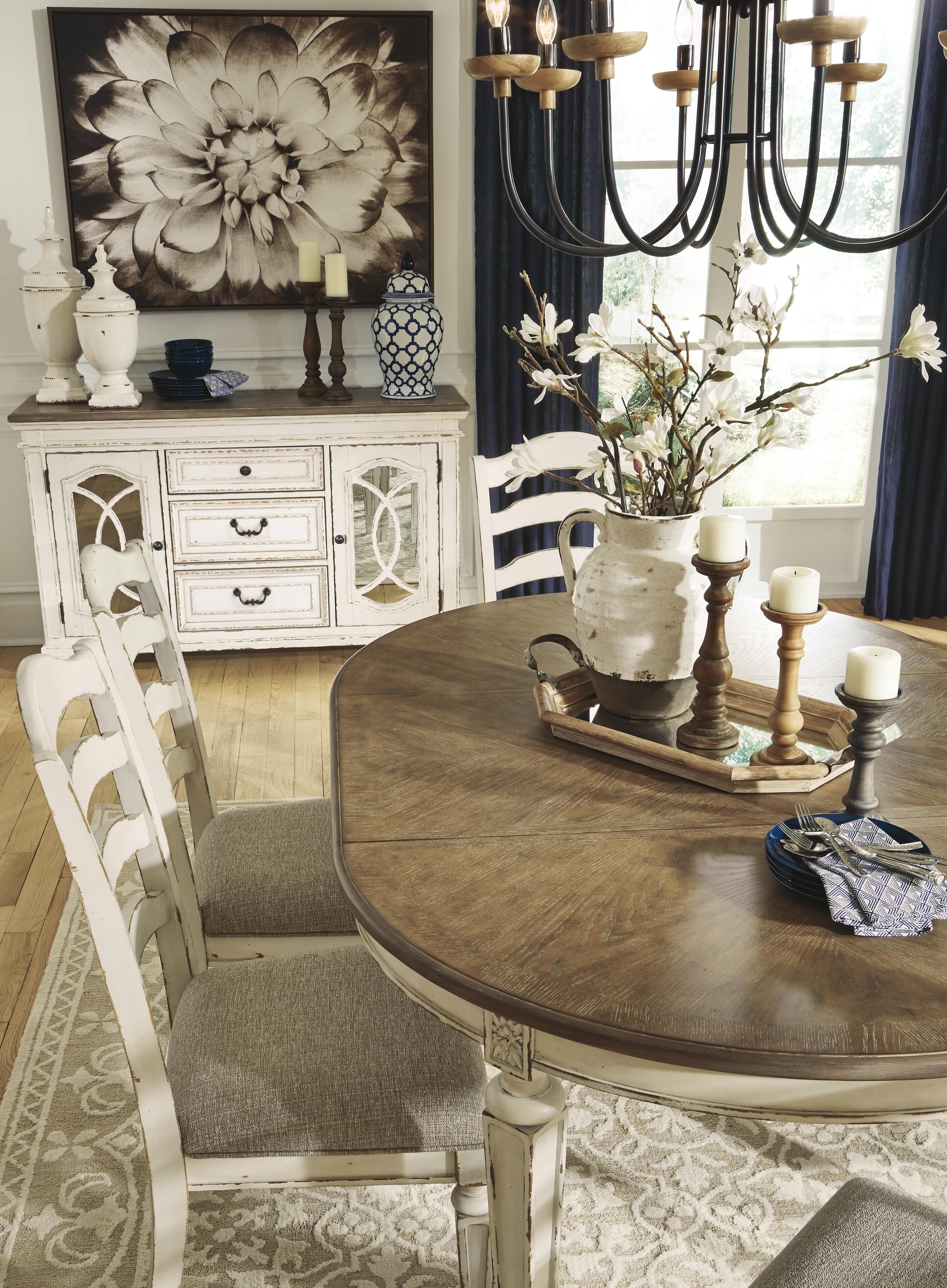 Realyn Dining Extension Table — White & Brown/Beige — view 6