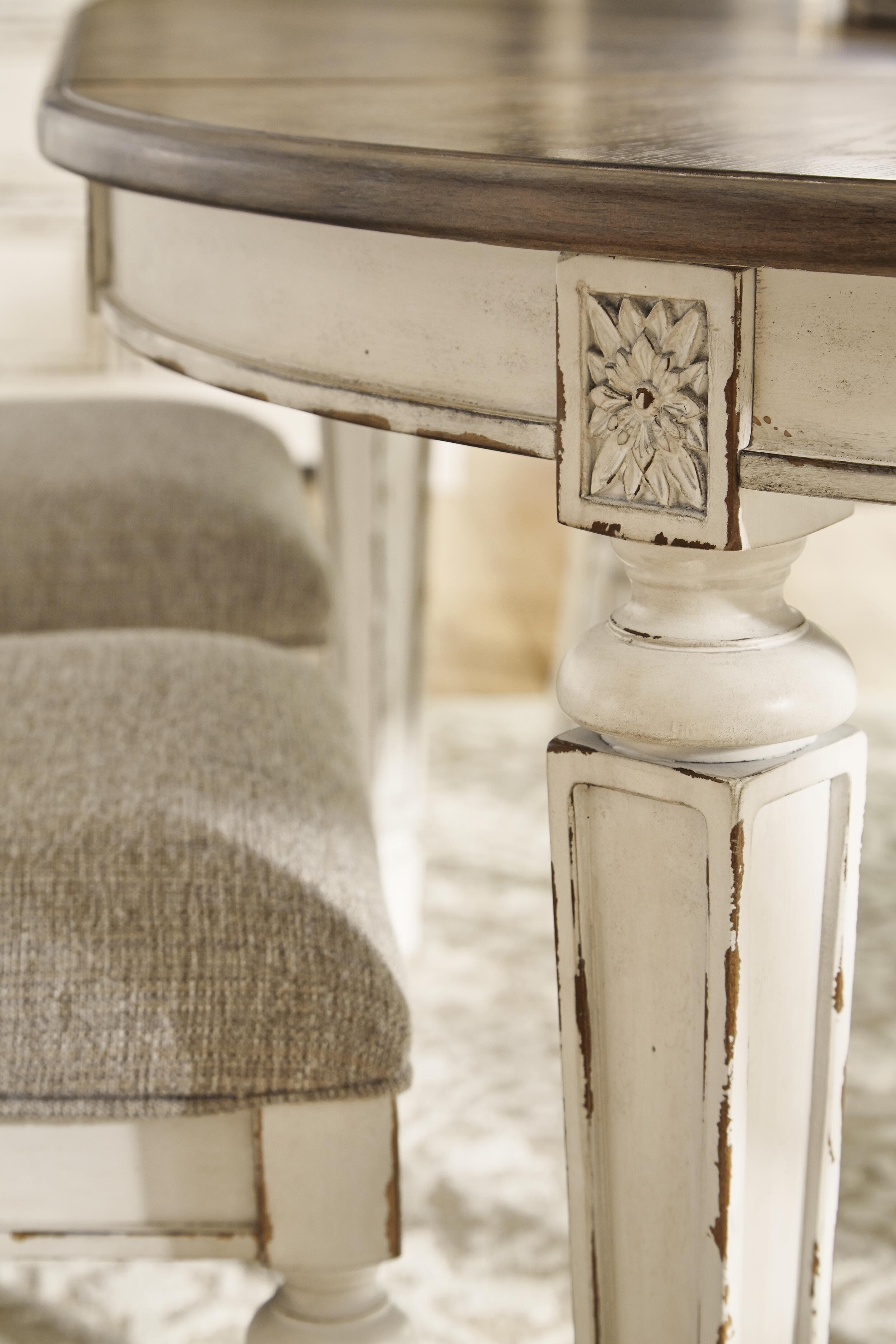 Realyn Dining Extension Table — White & Brown/Beige — view 5