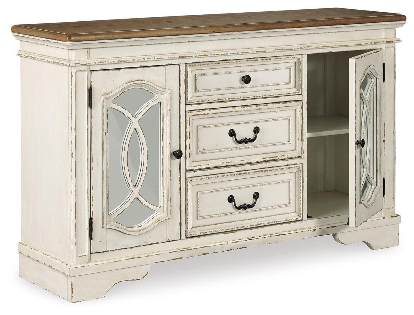 Realyn Dining Server — White & Brown/Beige — view 3