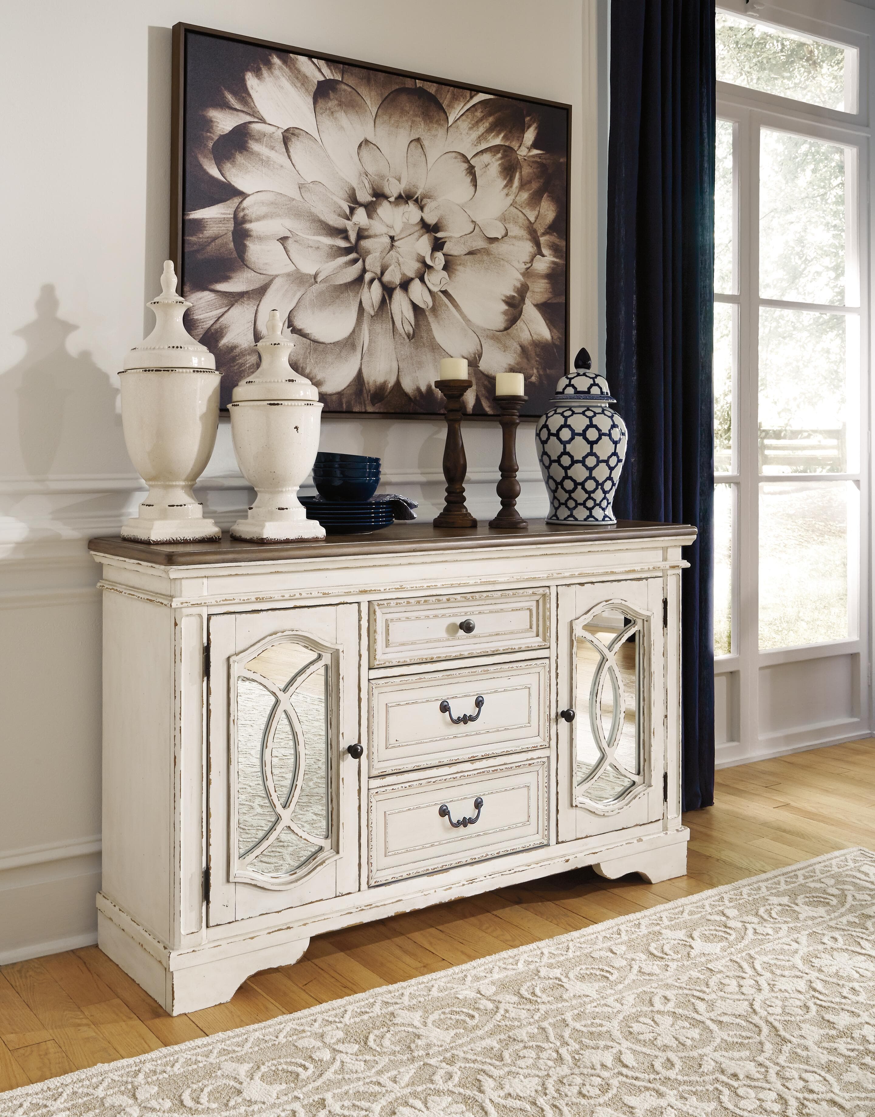 Realyn Dining Server — White & Brown/Beige — view 2