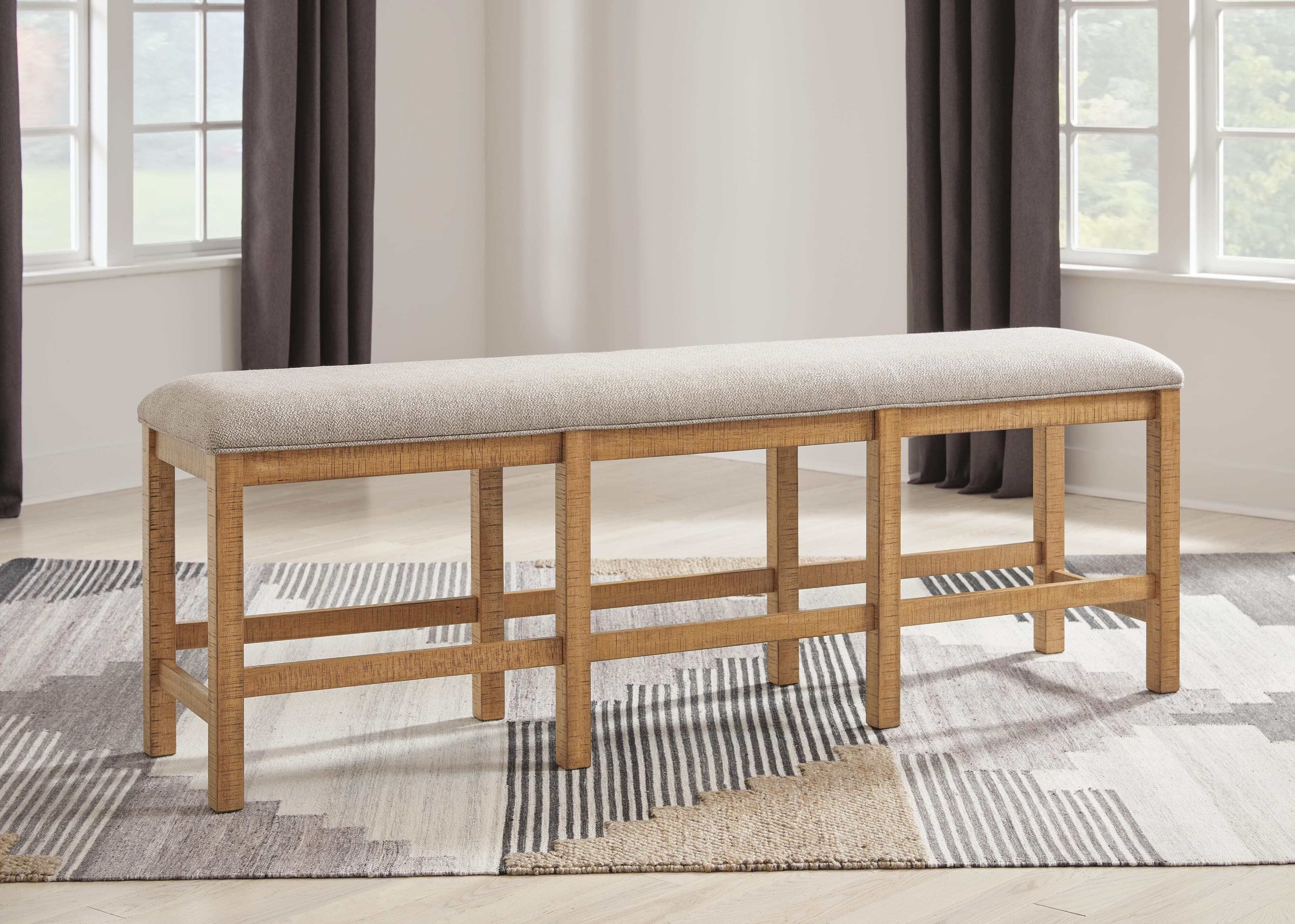 Havonplane 72" Counter Height Dining Bench — Brown/Beige — view 2