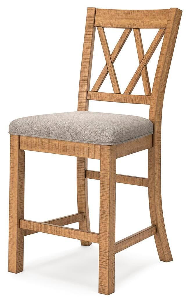 Havonplane Counter Height Barstool — Brown/Beige — view 3