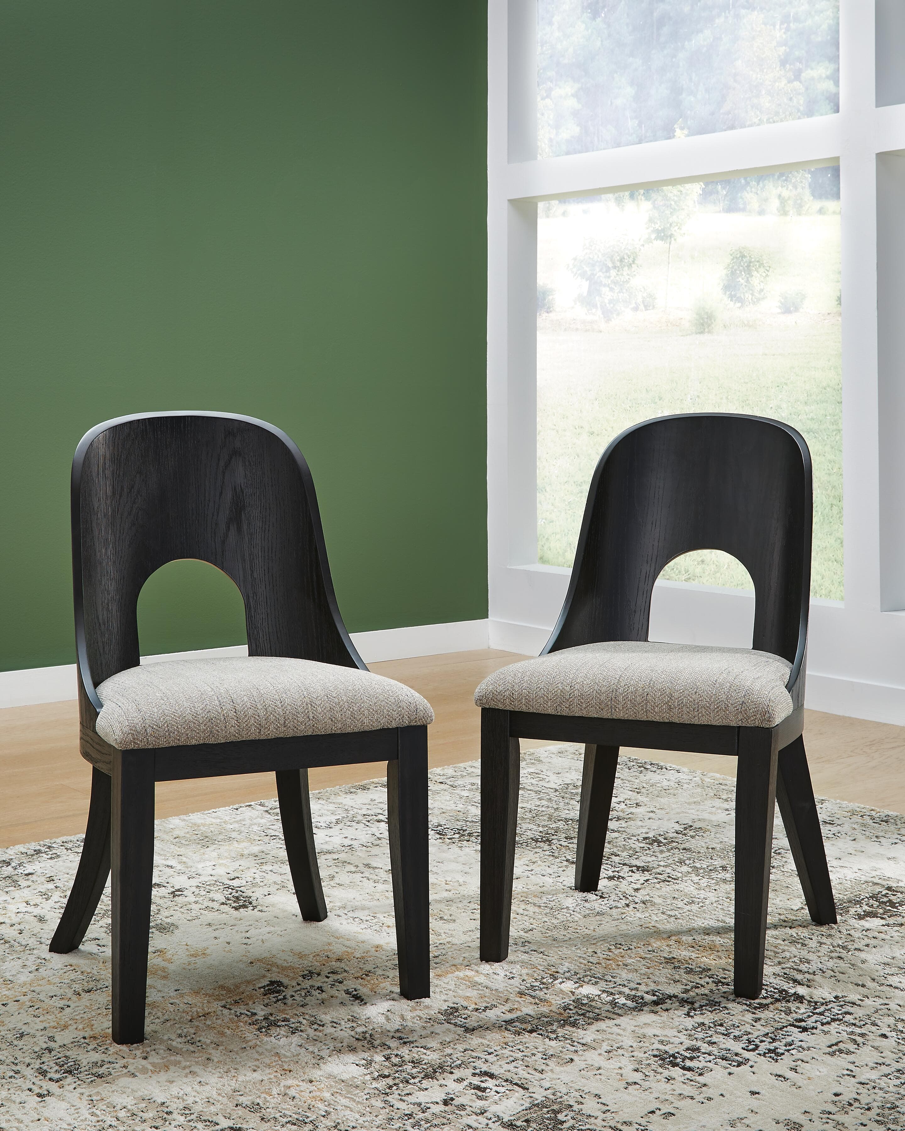 Rowanbeck Dining Chair — Black/Gray — view 2