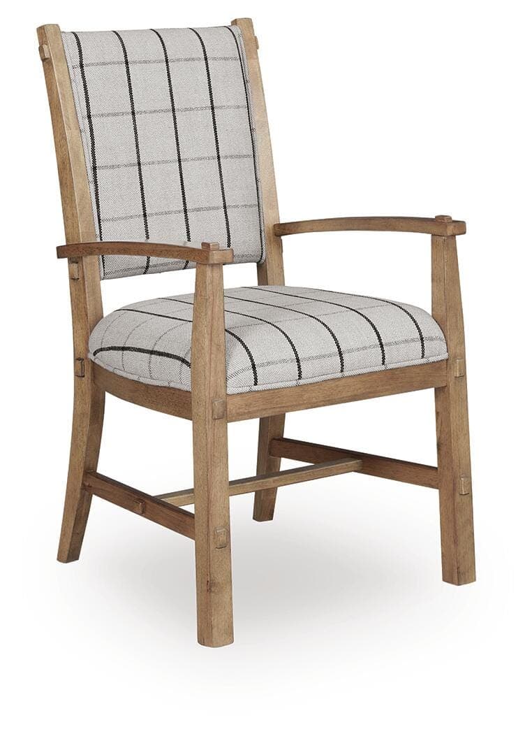 Ridgester Dining Arm Chair — White & Brown/Beige — view 3