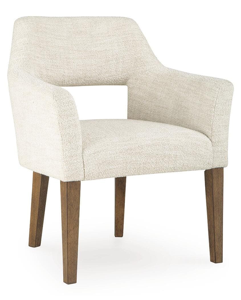 Marxmore Dining Arm Chair — White & Brown/Beige — view 3