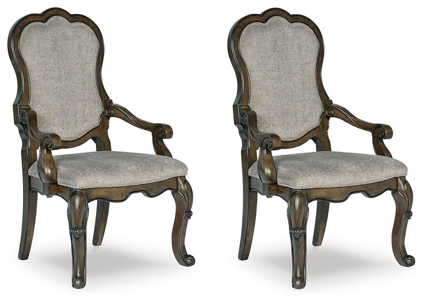 Maylee Dining Arm Chair — Brown/Beige — view 2