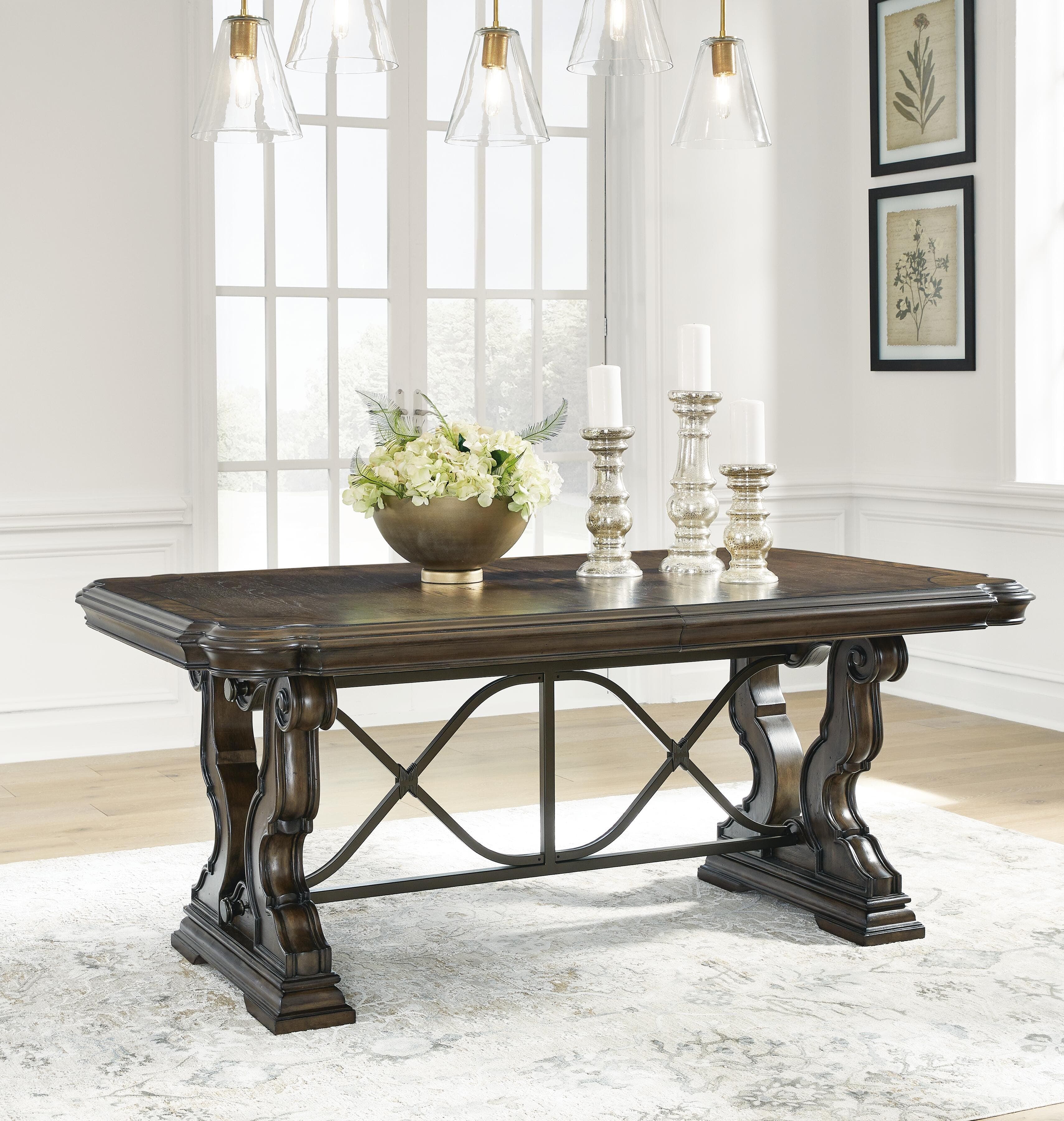 Maylee Dining Extension Table — Brown/Beige — view 7