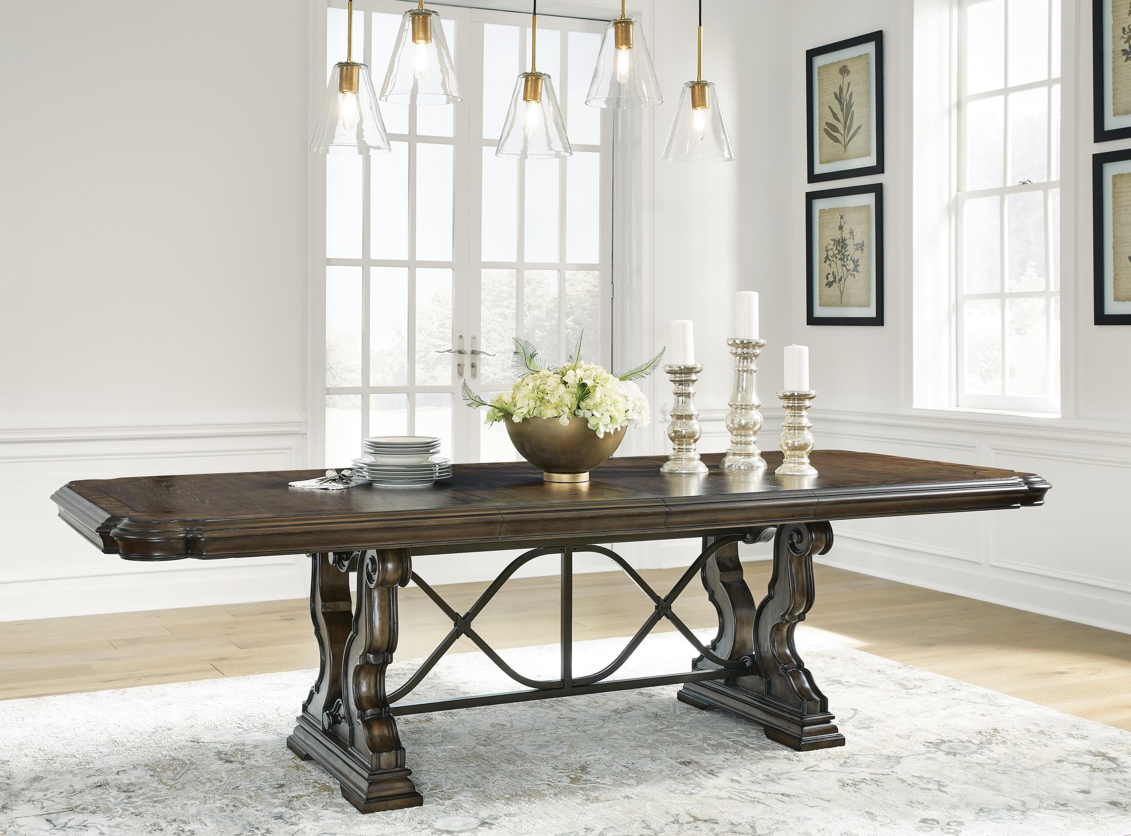 Maylee Dining Extension Table — Brown/Beige — view 2