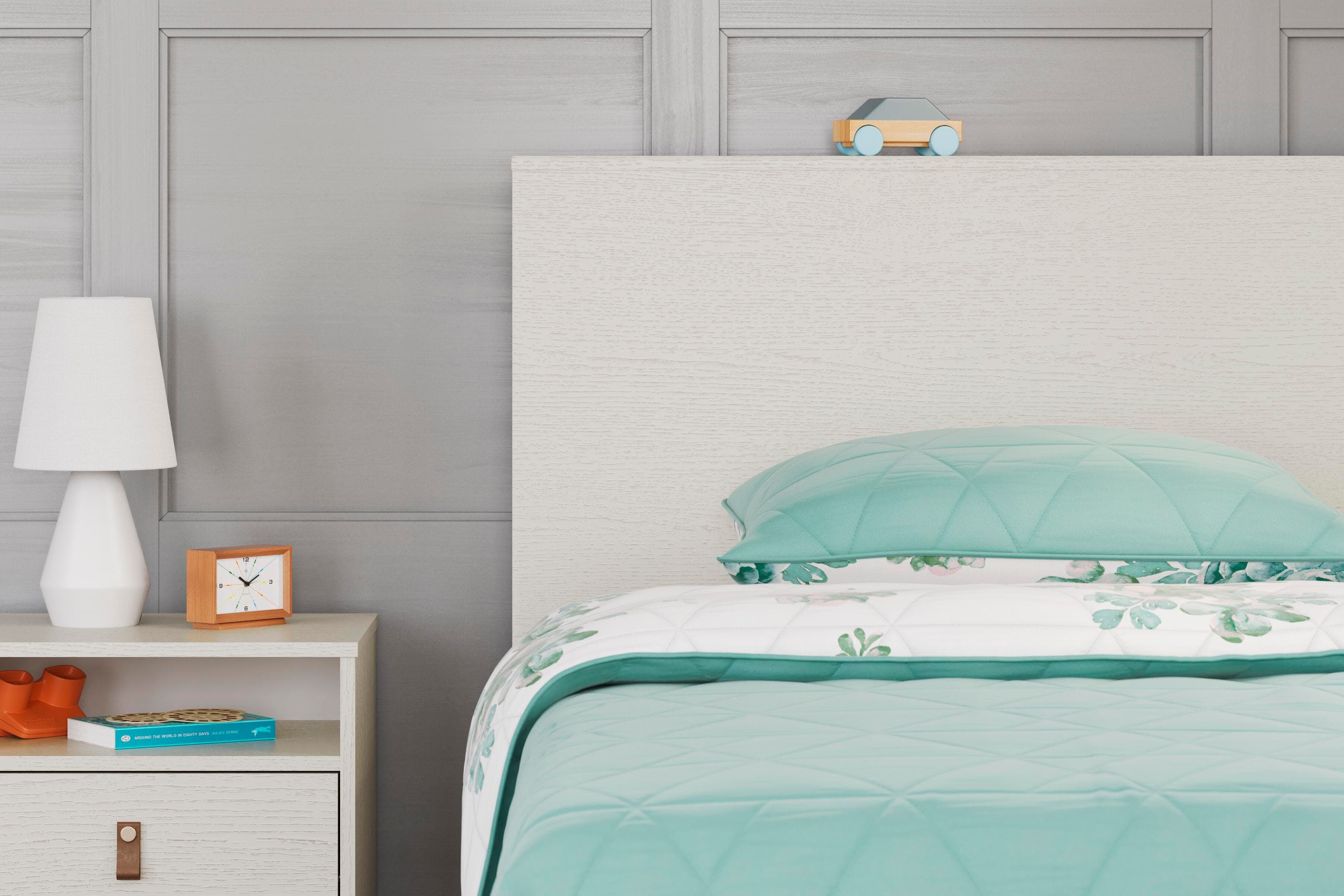 Aprilyn Twin Bookcase Headboard — White — view 2