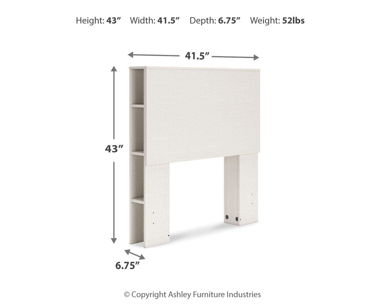 Aprilyn Twin Bookcase Headboard — White — view 5