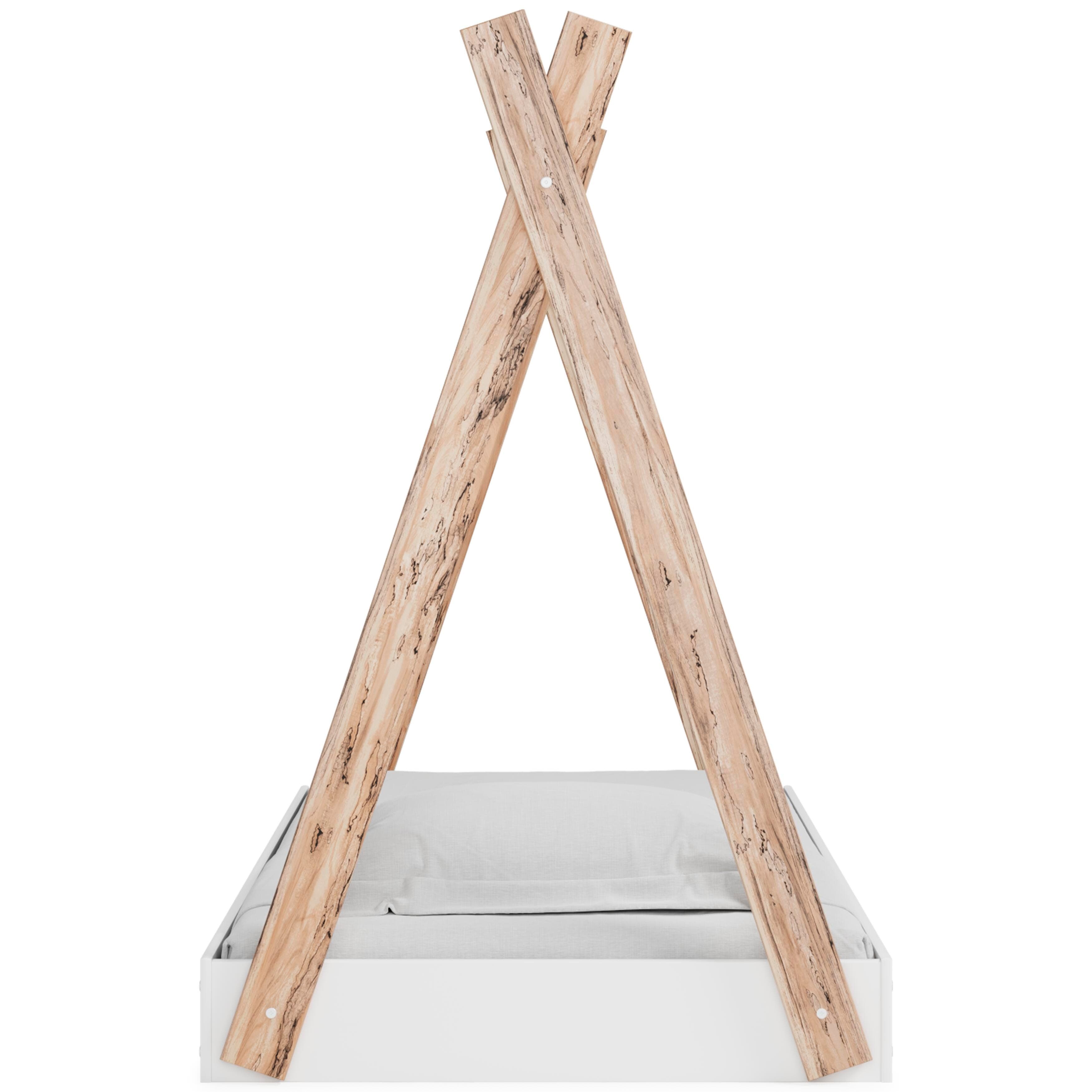 Piperton Twin Tent Complete Bed in Box — White & Brown/Beige — view 5