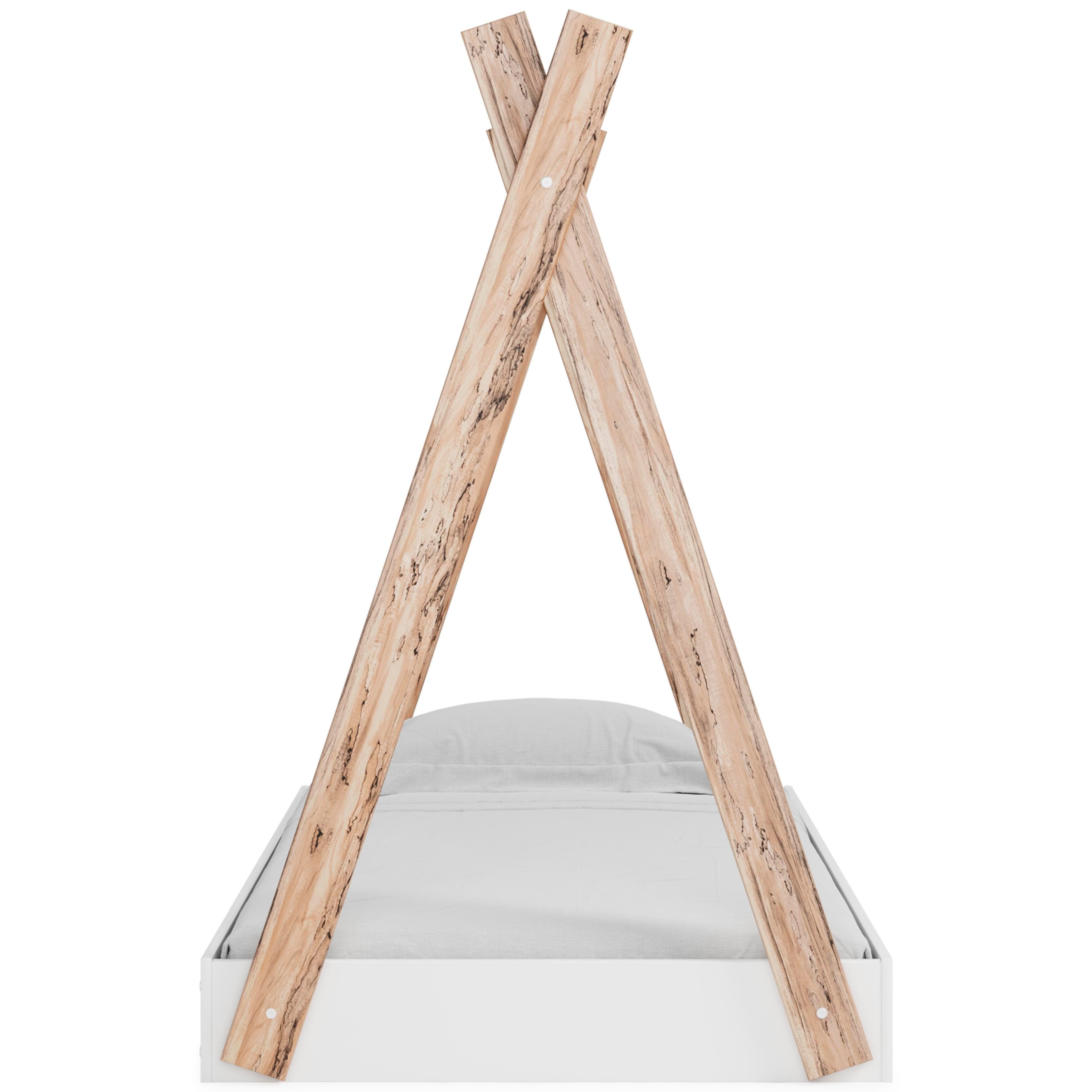 Piperton Twin Tent Complete Bed in Box — White & Brown/Beige — view 3