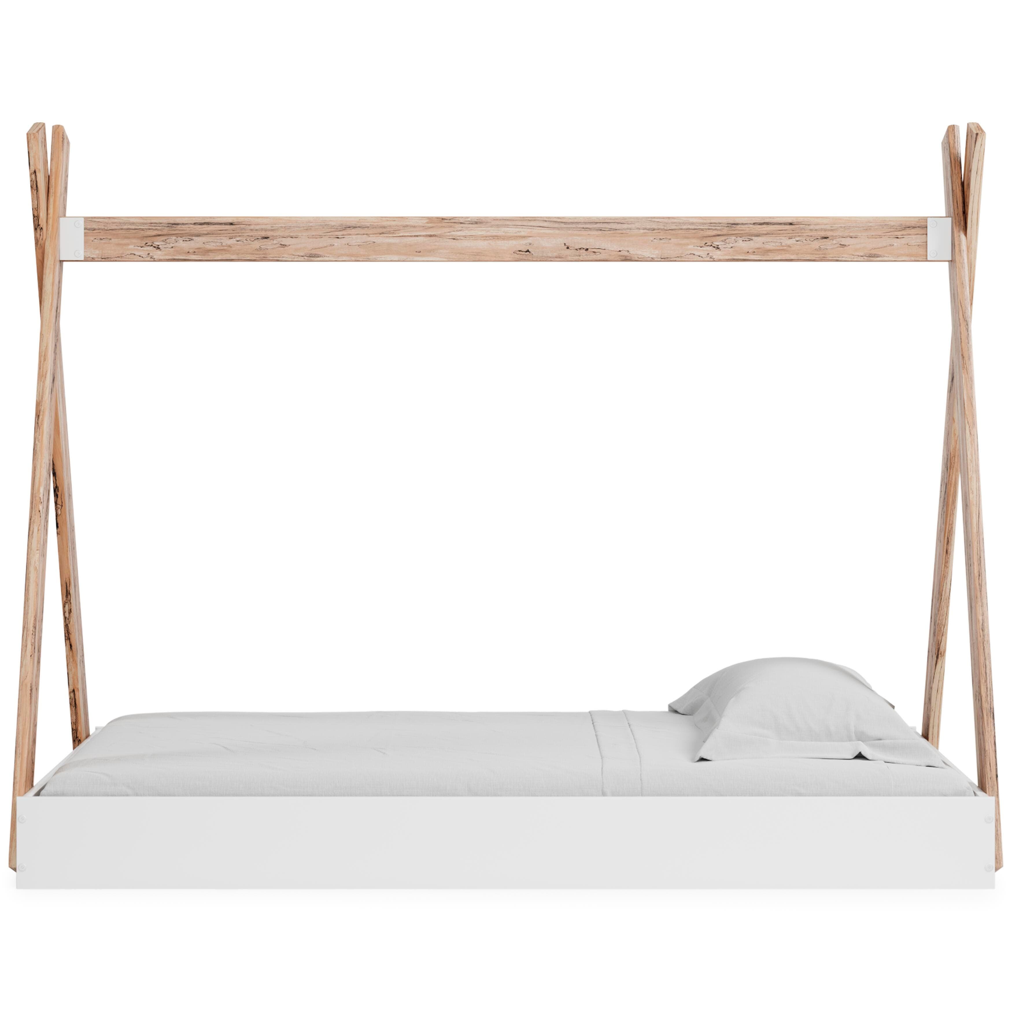 Piperton Twin Tent Complete Bed in Box — White & Brown/Beige — view 6