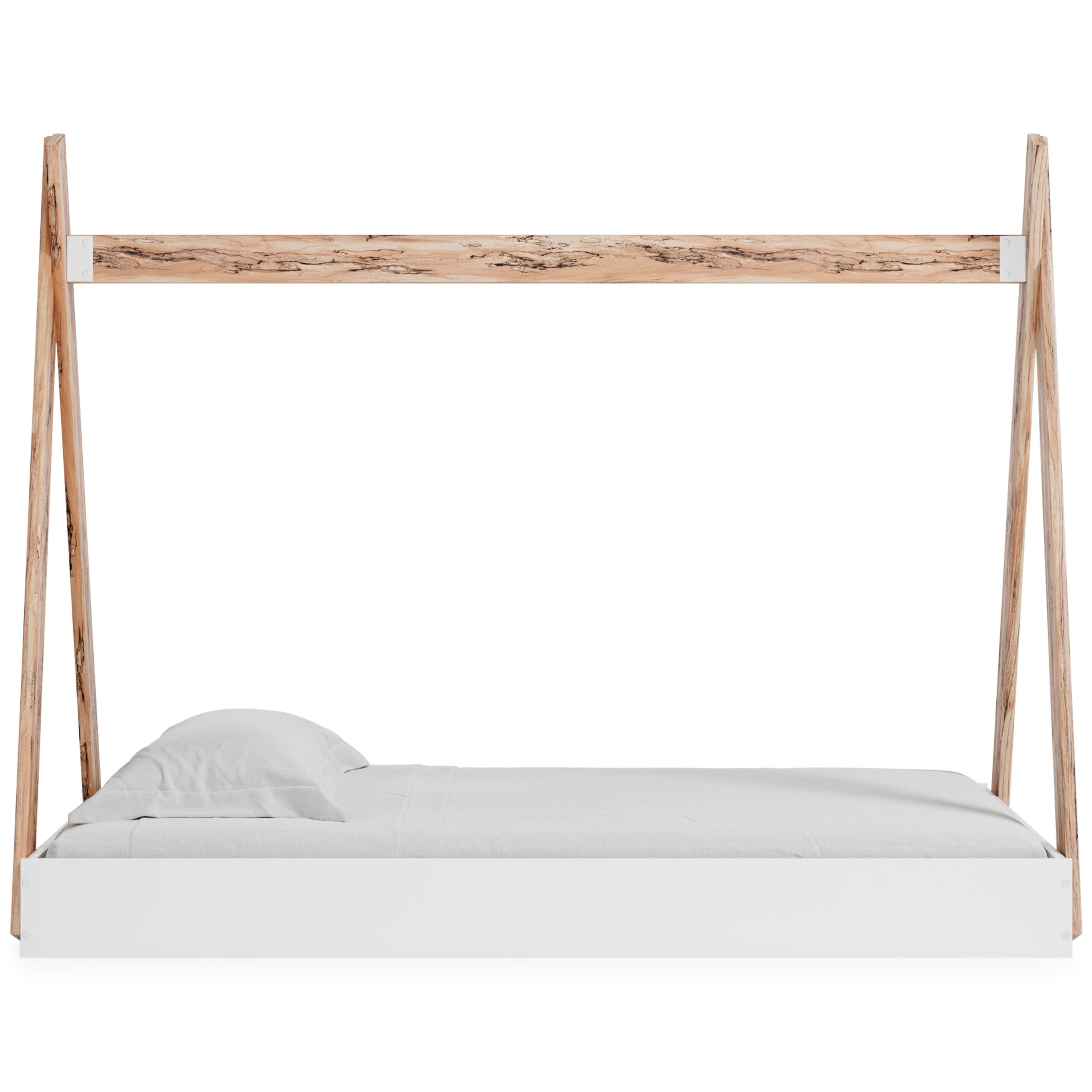 Piperton Twin Tent Complete Bed in Box — White & Brown/Beige — view 4