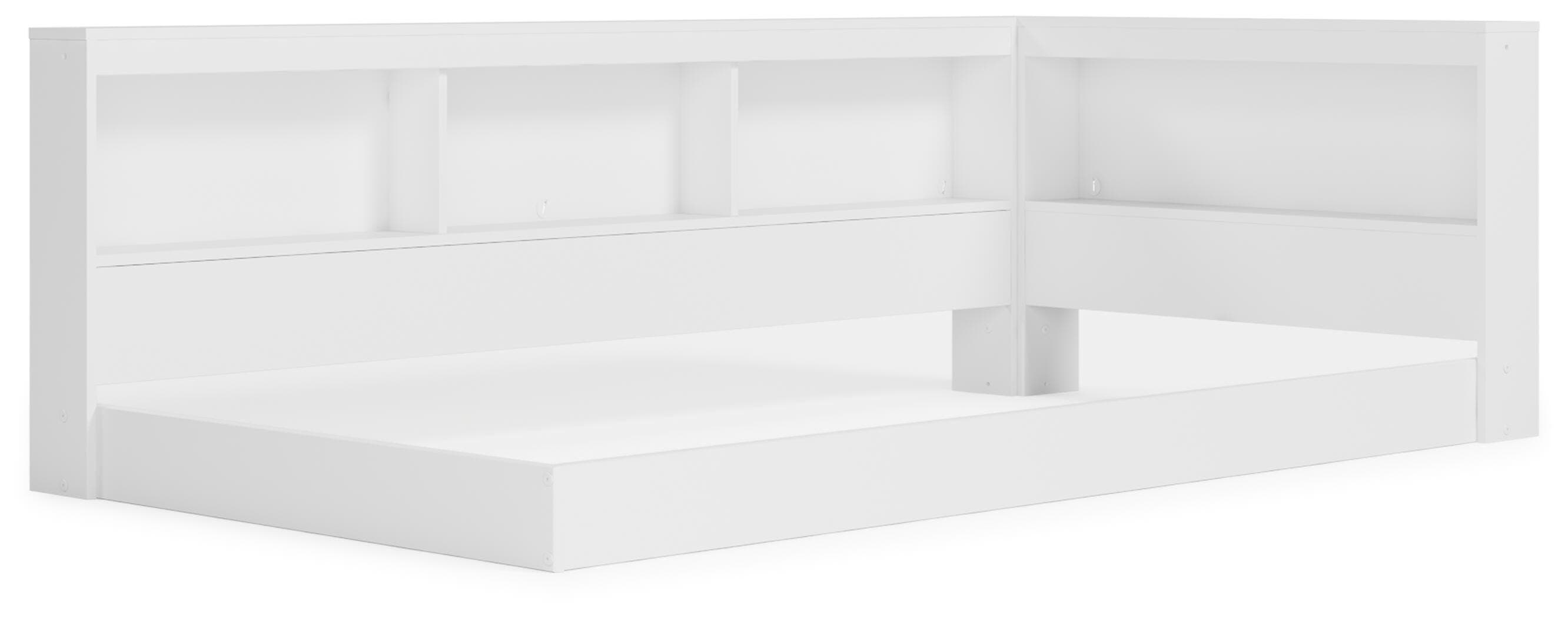 Piperton Twin Bookcase Storage Bed — White — view 3