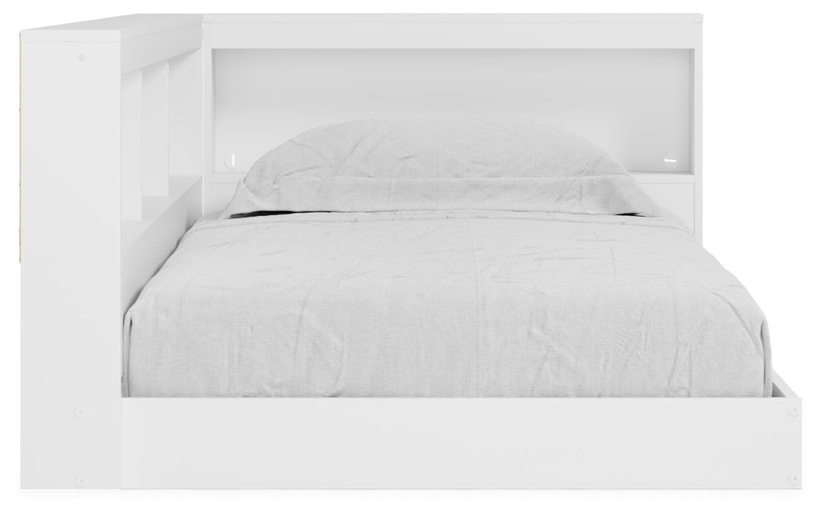 Piperton Twin Bookcase Storage Bed — White — view 4