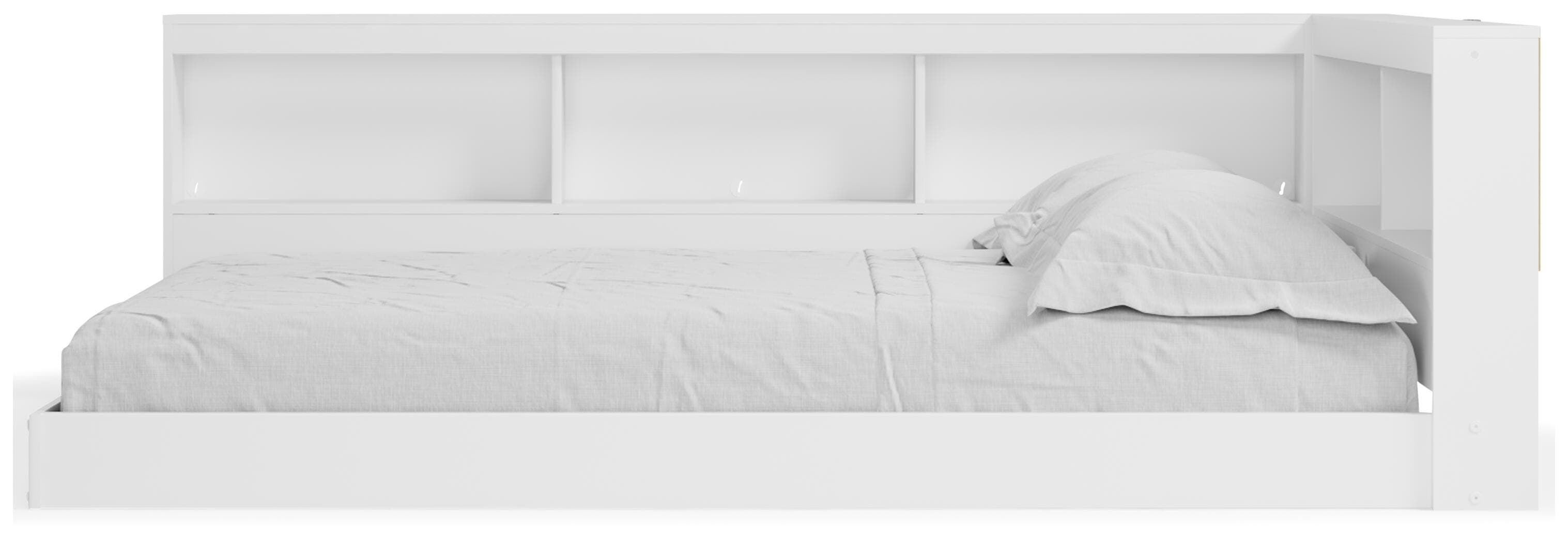 Piperton Full Bookcase Storage Bed — White — view 4