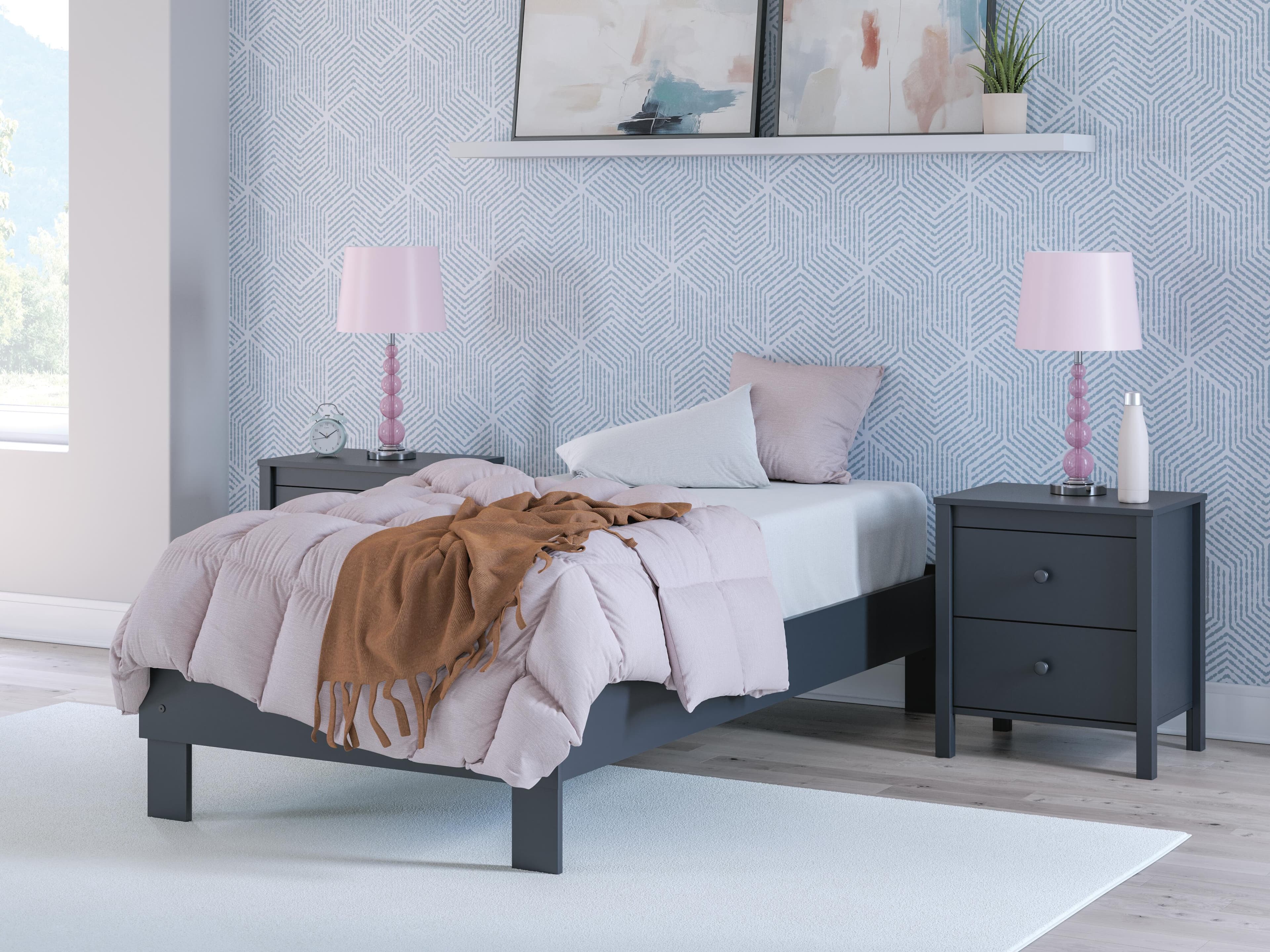 Simmenfort Twin Platform Bed — Blue — view 2
