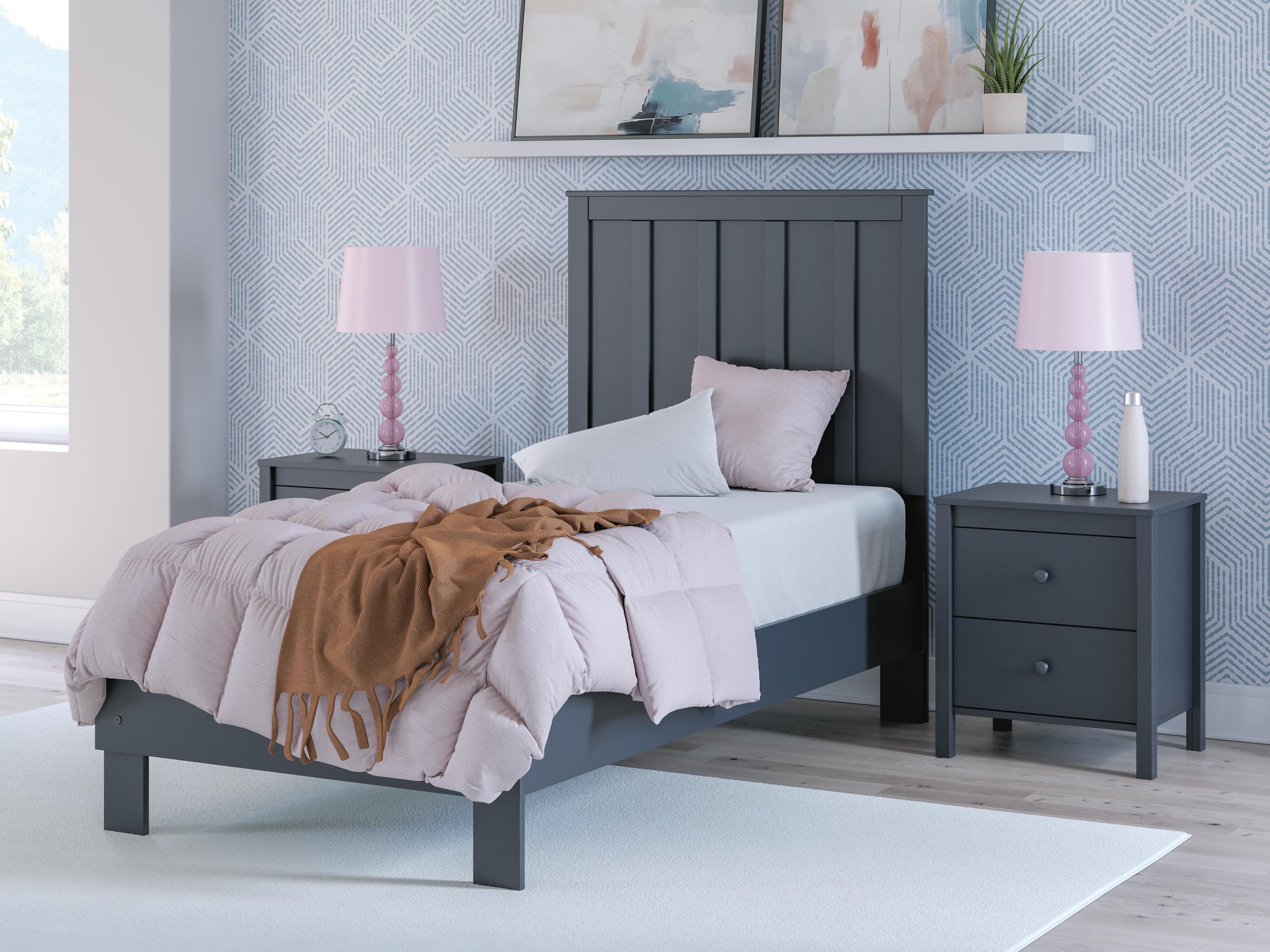 Simmenfort Twin Platform Bed — Blue — view 2