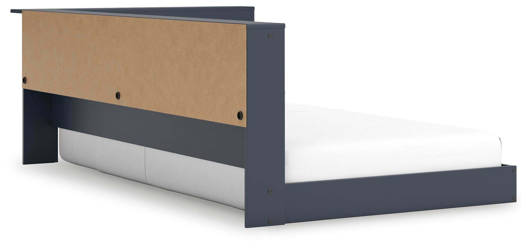 Simmenfort Twin Bookcase Storage Bed — Blue — view 4