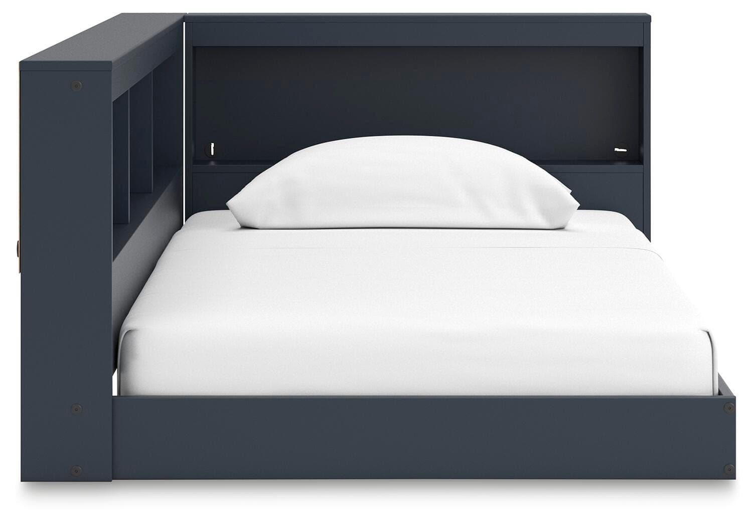 Simmenfort Twin Bookcase Storage Bed — Blue — view 5